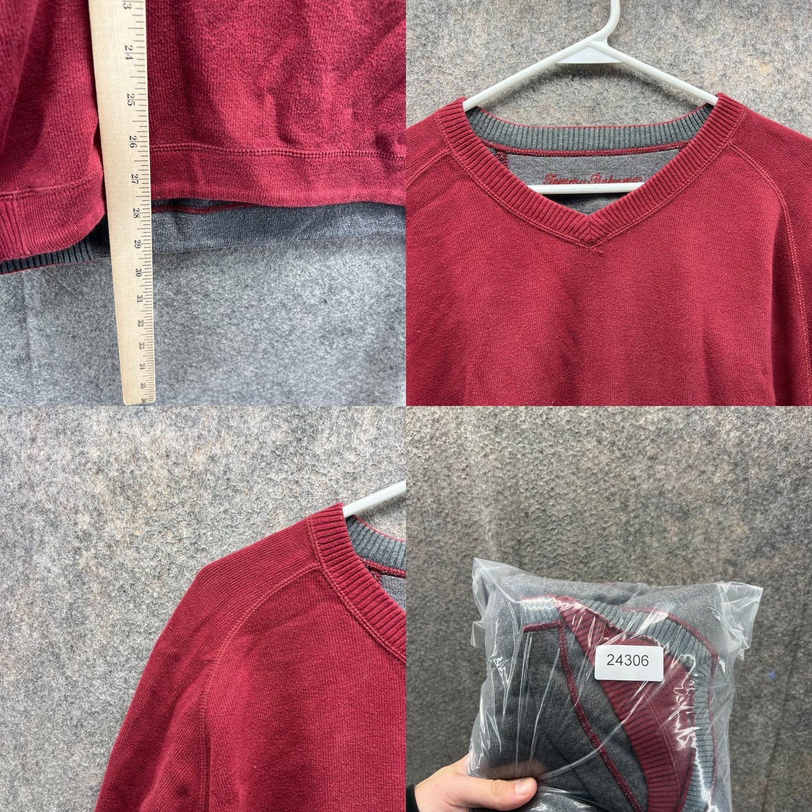 Tommy Bahama VINTAGE Tommy Bahama Sweater Shirt Mens XL Pullover V-Neck Reversible Fleece Red Size US XL / EU 56 / 4 - 8 Thumbnail