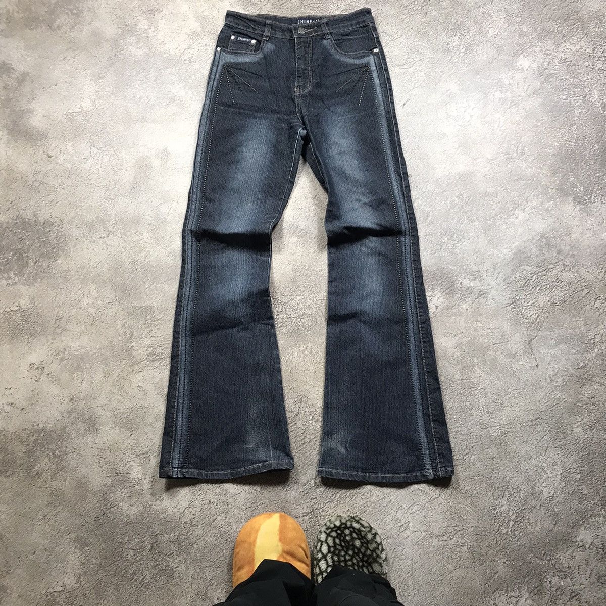 Vintage Vintage 90s Distressed Baggy Wide Leg Jeans Grunge Y2K 27 Size 27" / US 4 / IT 40 - 2 Thumbnail