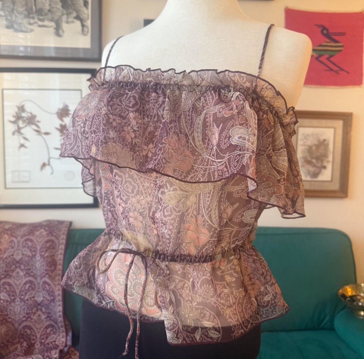 Other Baby Phat Sheer Paisley Top Size S / US 4 / IT 40 - 1 Thumbnail