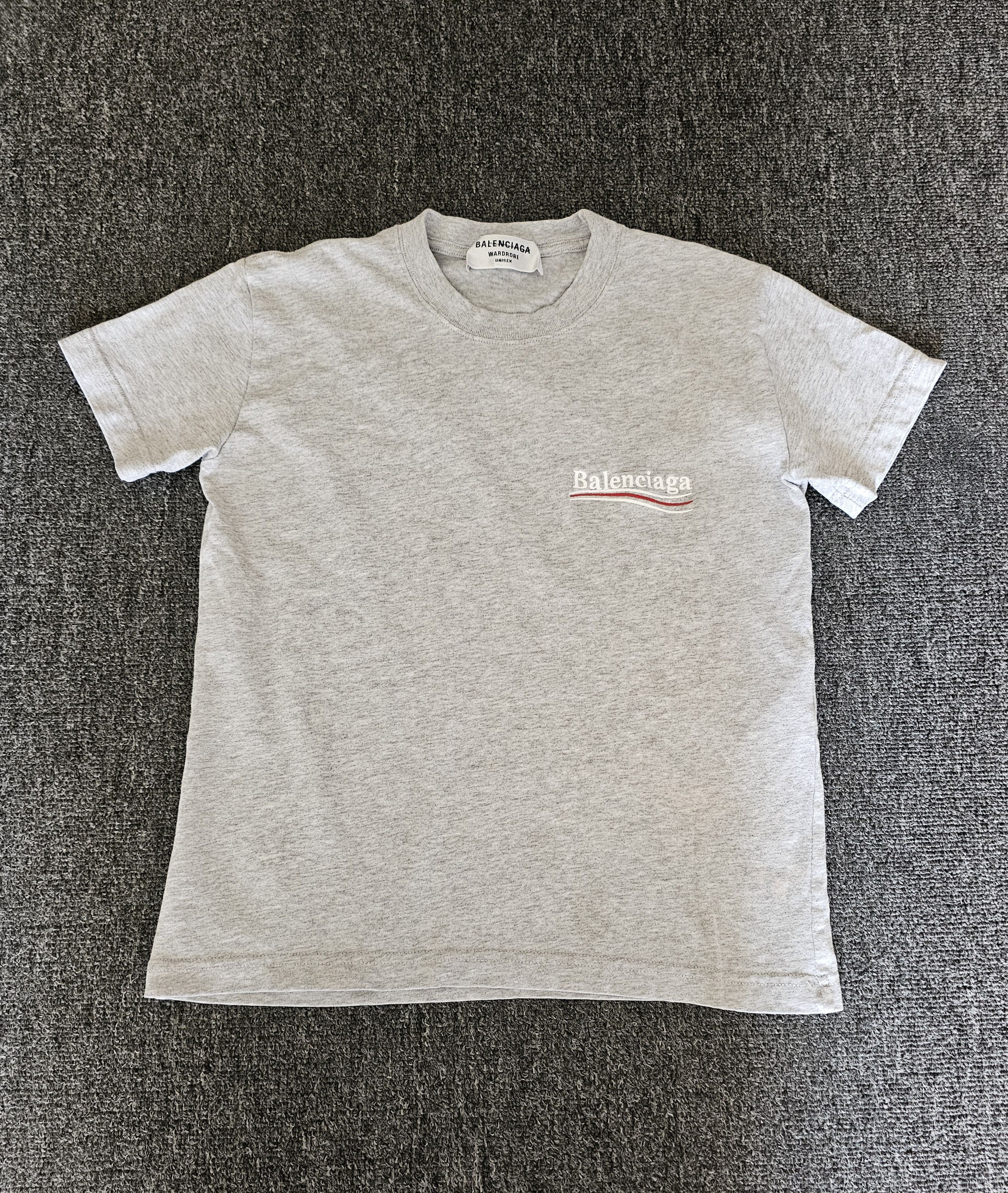 Balenciaga Balenciaga Women's Gray Embroidered T-Shirt Size S Size S / US 4 / IT 40 - 1 Thumbnail