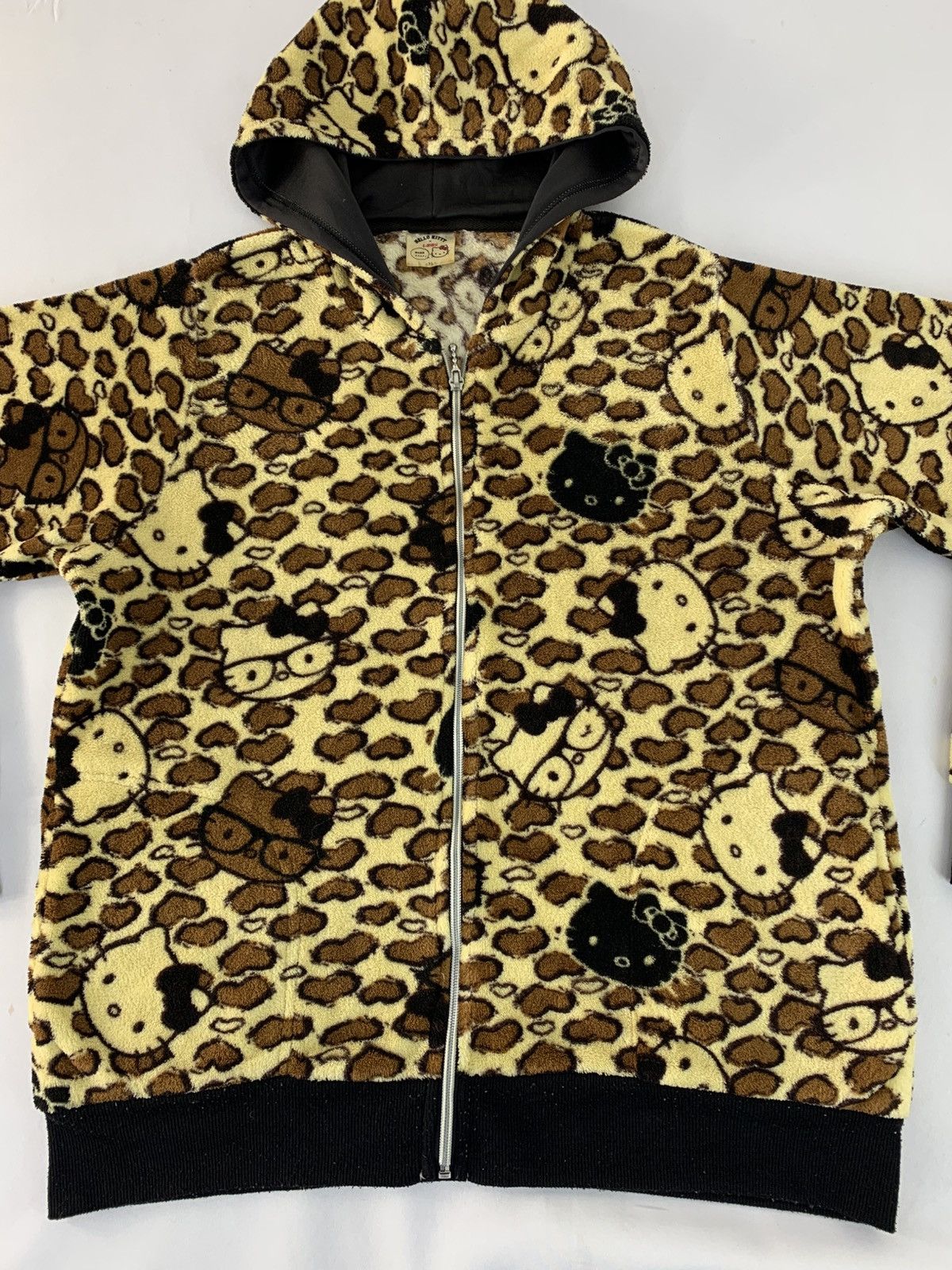 Japanese Brand × Vintage Hello Kitty Leopard Camo All Over Cartoon Art Hooded Zipper Size L / US 10 / IT 46 - 3 Thumbnail