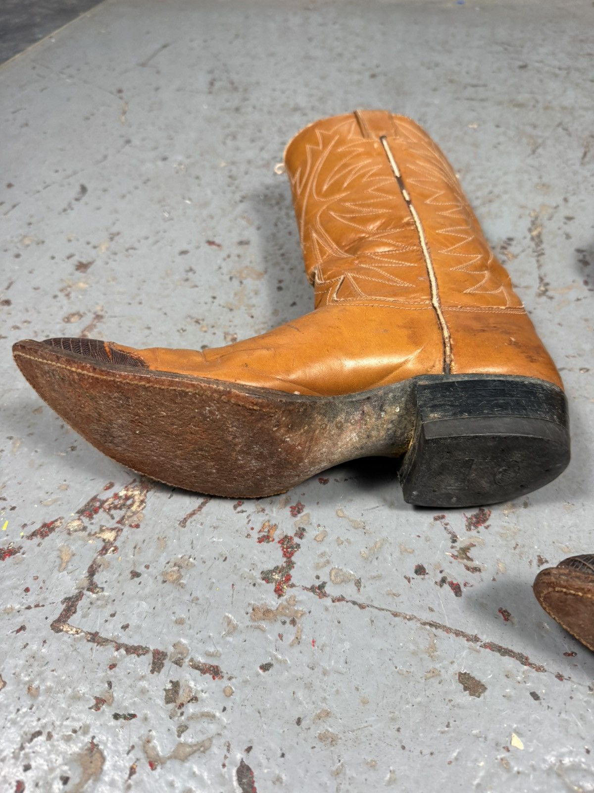 Justin Boots Vintage Longhorn Justin Lizard Toe Cowboy Boots Size US 7.5 / EU 40-41 - 8 Thumbnail