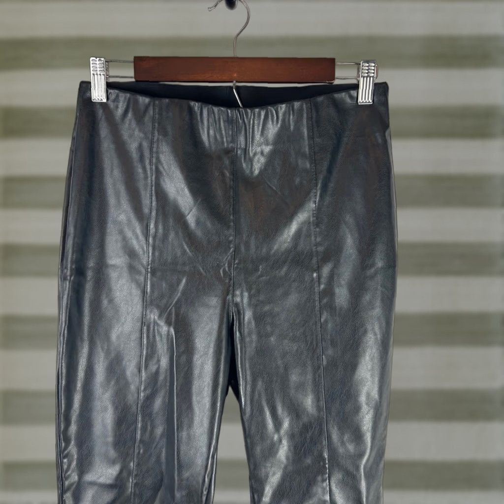 H&M H&M Faux Leather High Waisted Leggings Black Pants Women's Size 10 Size 32" / US 10 / IT 46 - 1 Thumbnail