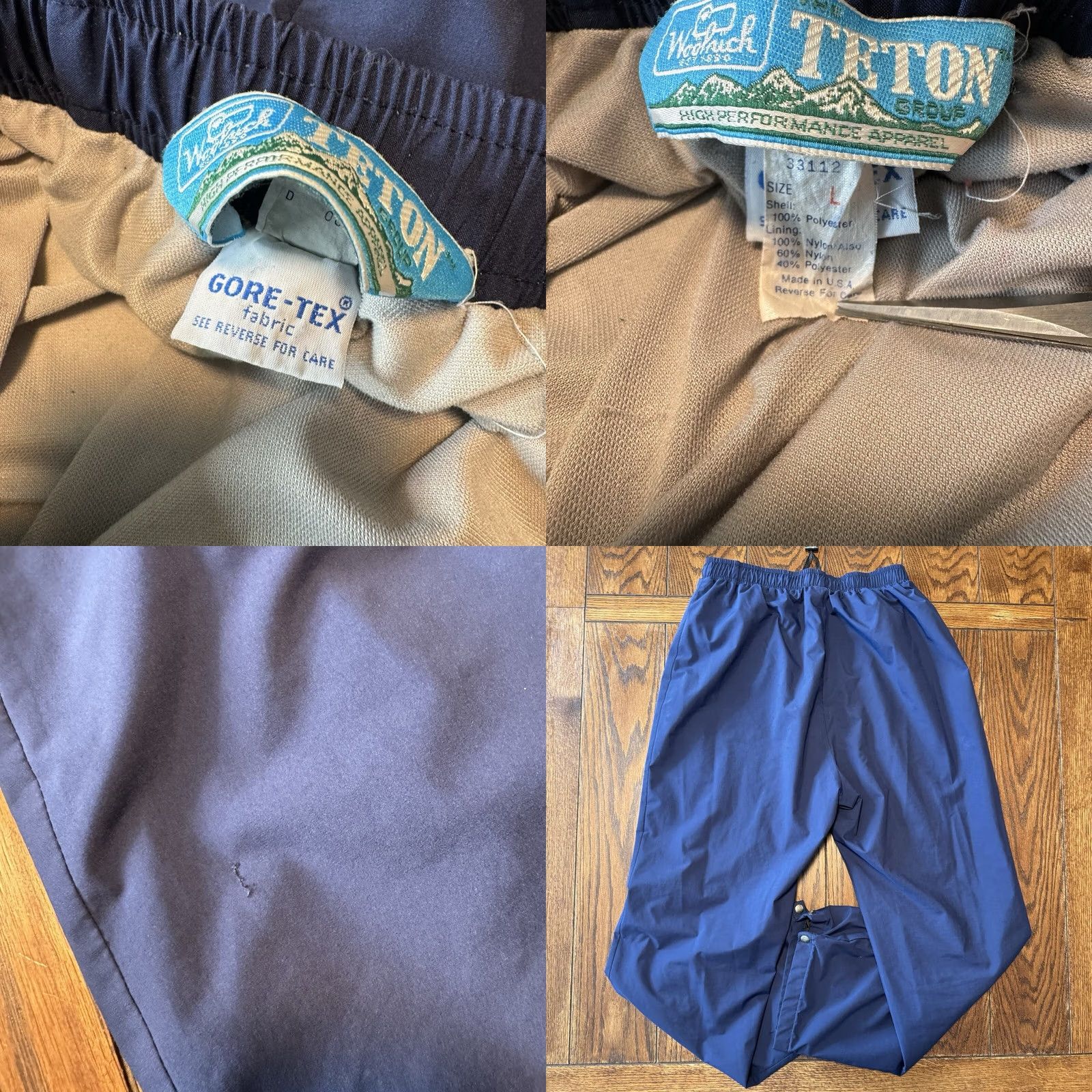 Vintage VINTAGE The Teton Group Woolrich Gore-Tex Pants Blue Large Lined Mens Straight 30.5 Inseam Wool/Nylon Water Resistant Regular Deparment: Men Size US 33 - 8 Thumbnail