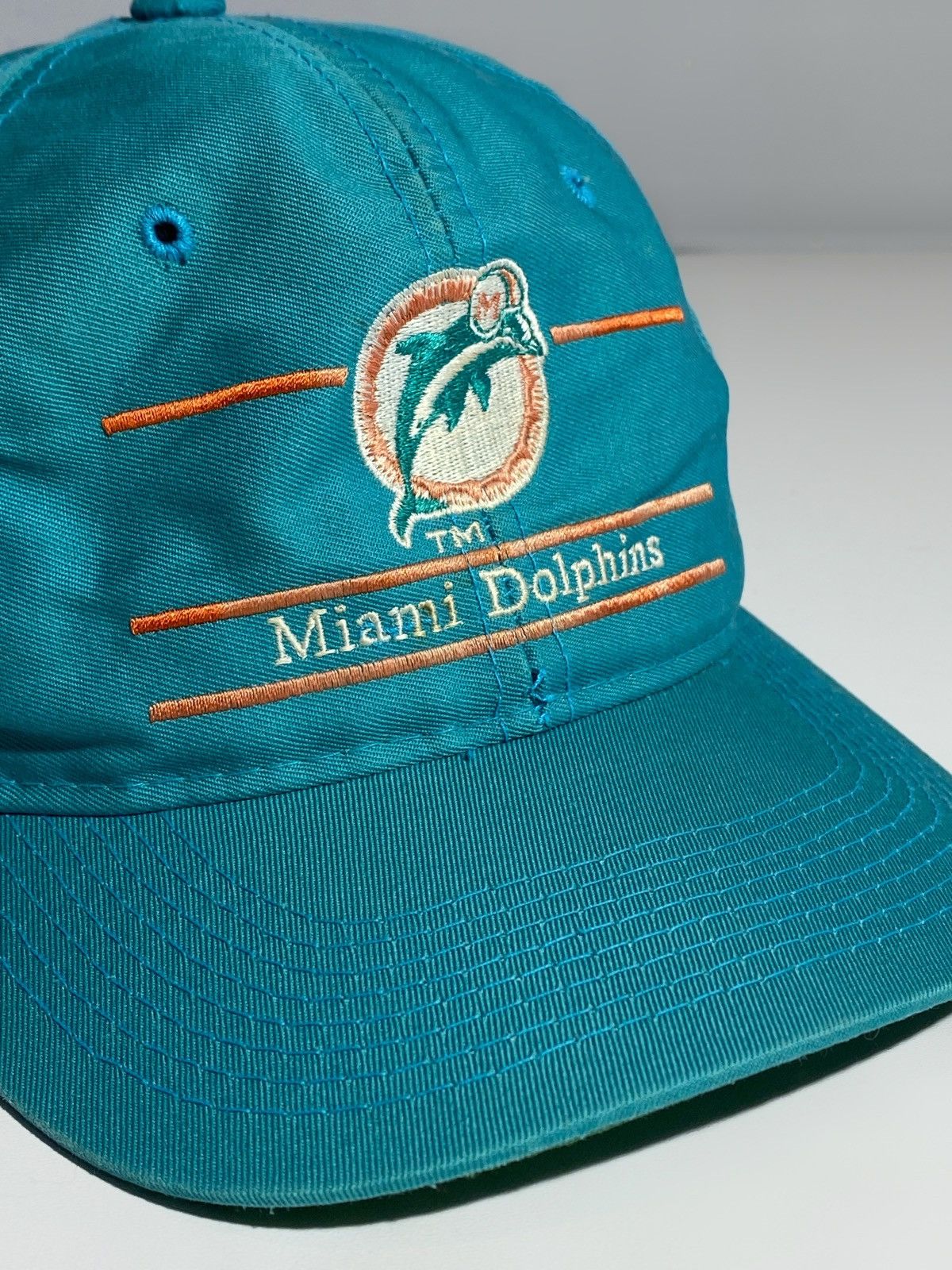 NFL Rare 80s Miami Dolphins Logo Annco Sharktooth Snapback Hat Size ONE SIZE - 4 Thumbnail