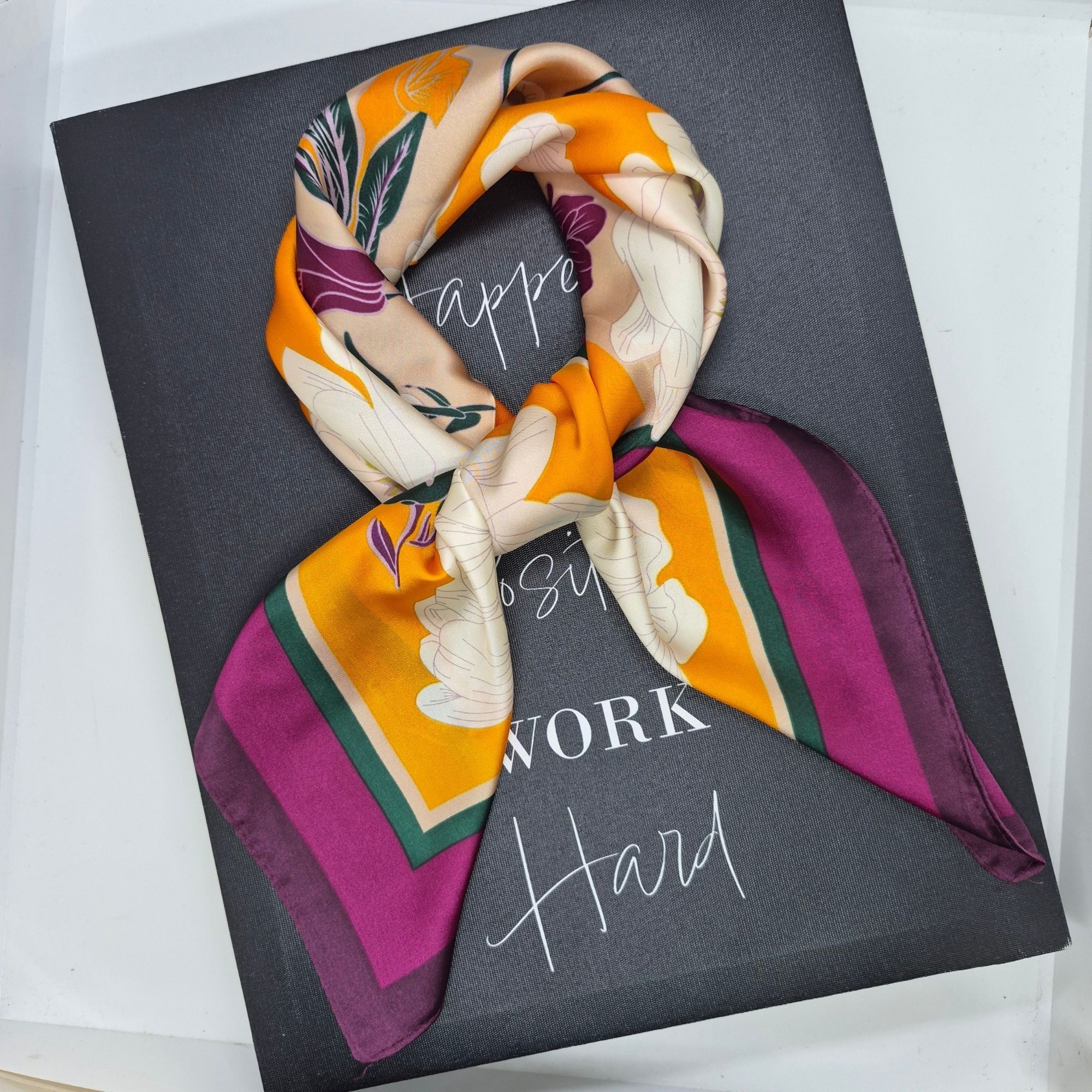 Other New Elegant Women Scarf or Handkerchief for Head Yellow Purp Size ONE SIZE - 2 Thumbnail