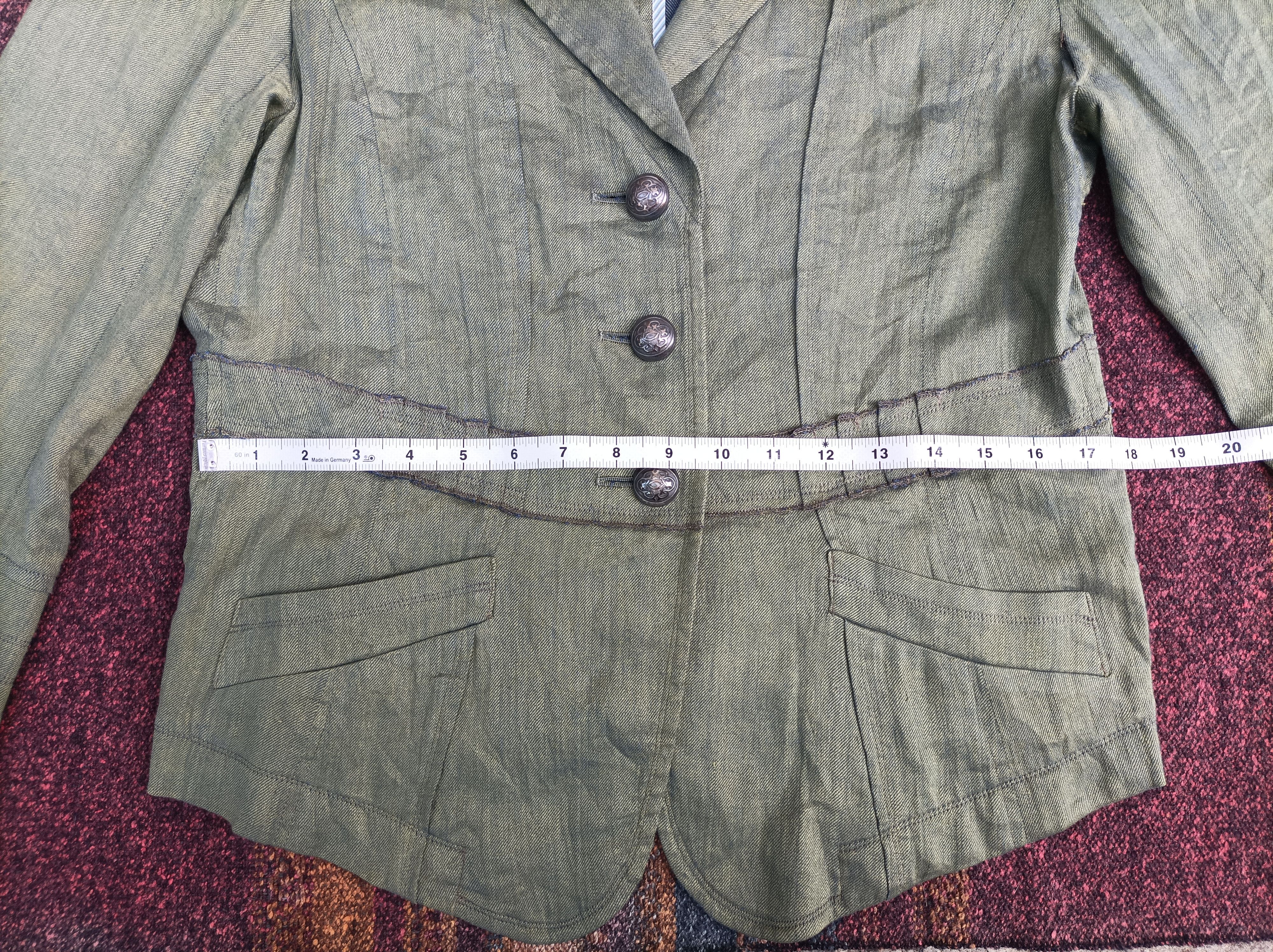 Japanese Brand (J573) Ivisuto Japan Green Three Button Blazer Jacket Sz 44 Size M / US 6-8 / IT 42-44 - 14 Thumbnail
