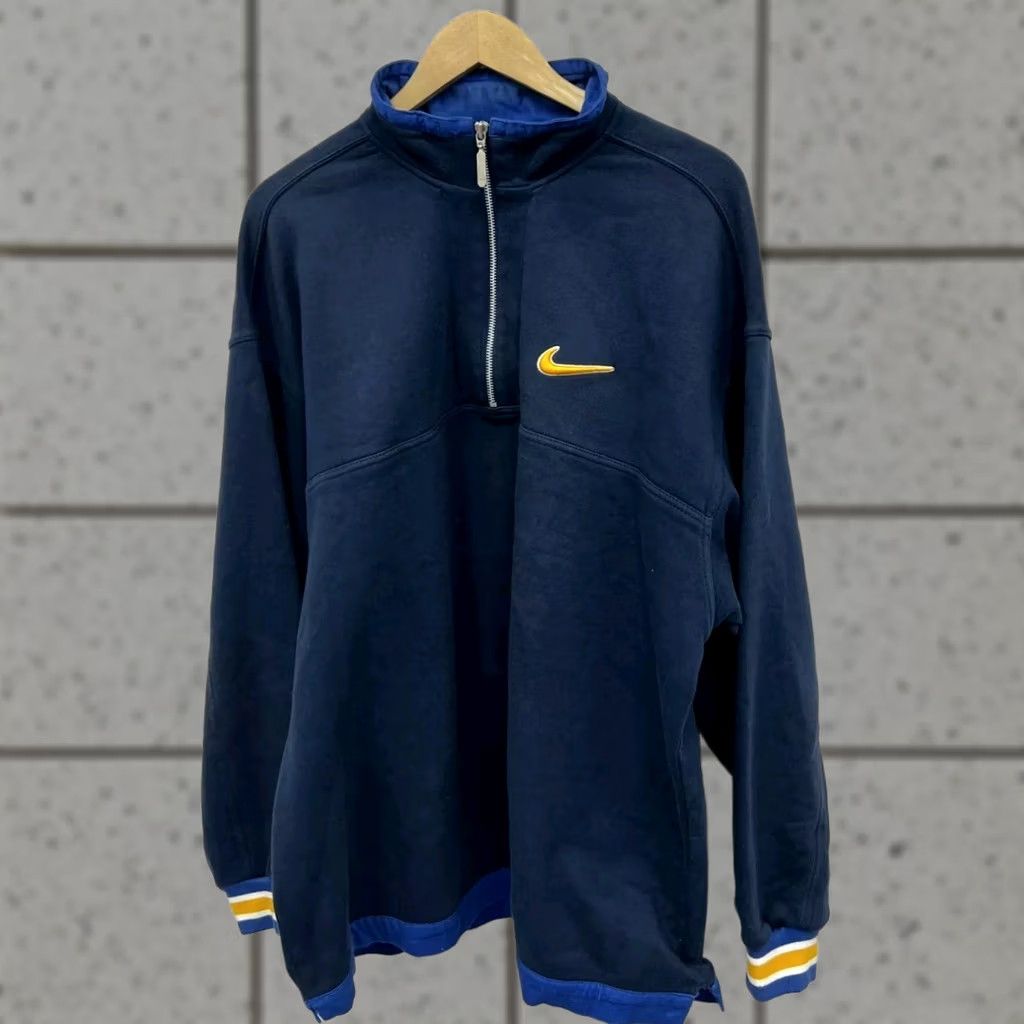 Nike 90s Nike Sweatshirt Navy Blue 1/4 Zip Logo XL Men Size US XL / EU 56 / 4 - 1 Thumbnail