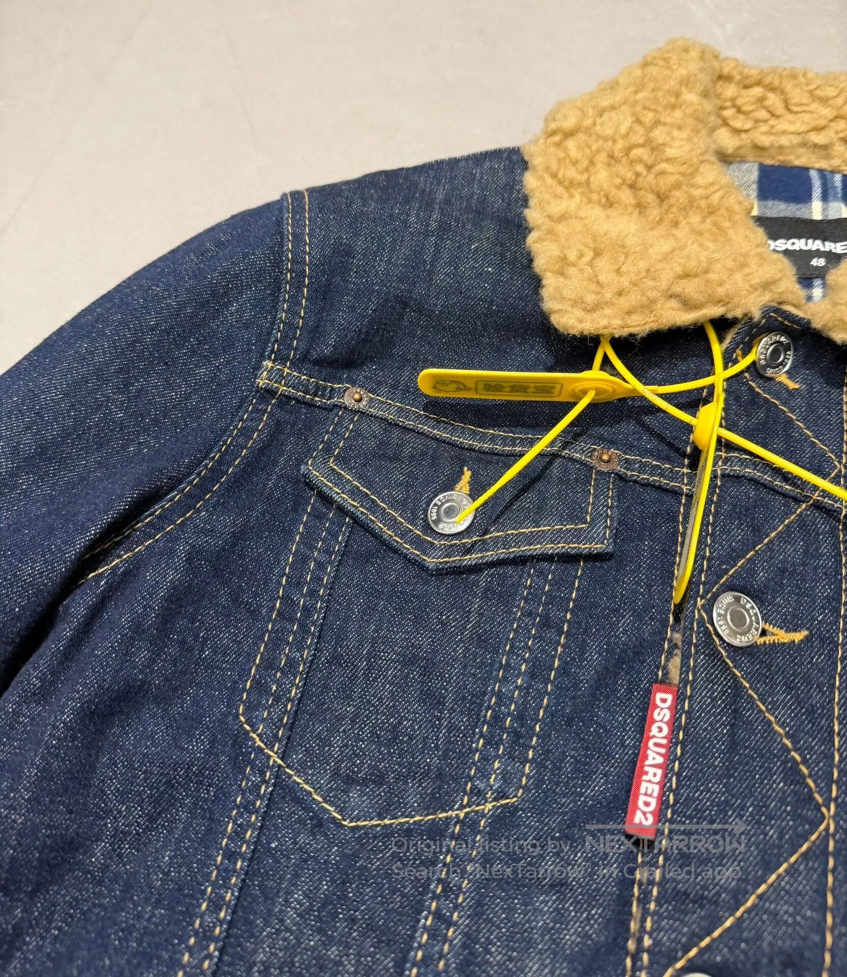 Dsquared2 DSquared2 Men's Lamb Wool Denim Jacket. Size US M / EU 48-50 / 2 - 2 Thumbnail