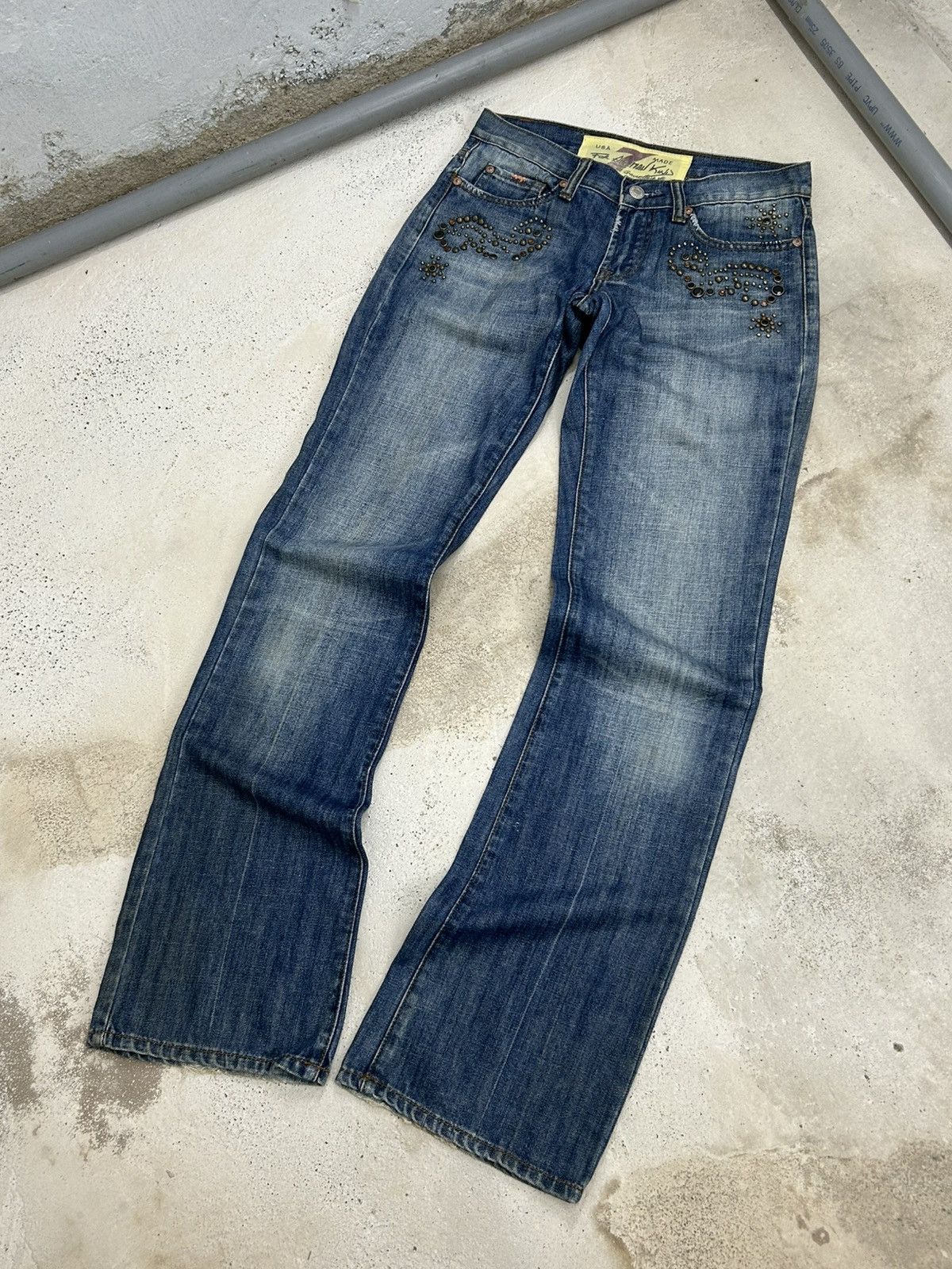 Japanese Brand × Le Grande Bleu (L.G.B.) Man Seven of Kind USA Made Washed Blue Embellishment Pocket Size US 29 - 3 Thumbnail