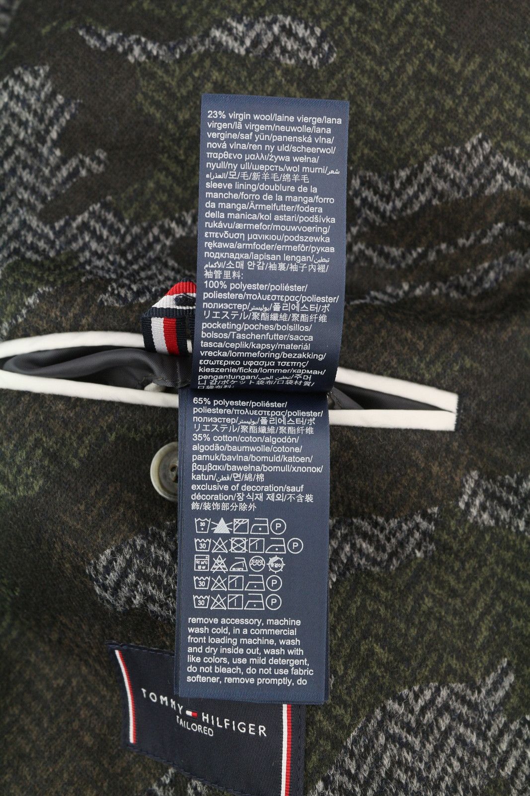 Tommy Hilfiger JERSEY RAW CUT SLIM XS Camouflage THFlex Wool Blazer 85174 Size US XS / EU 42 / 0 - 11 Thumbnail