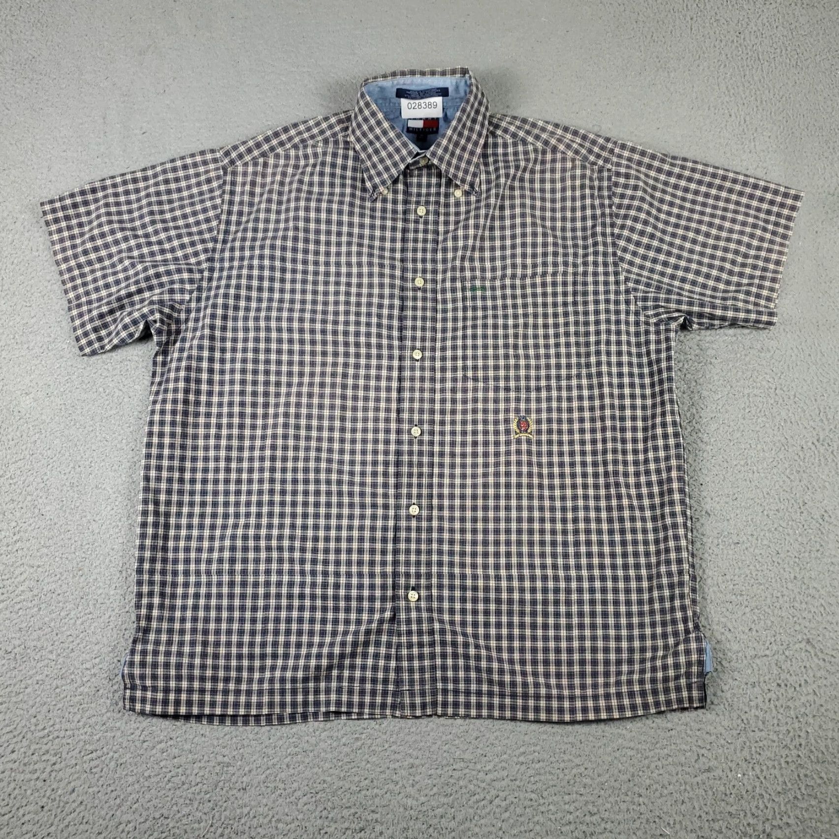 Tommy Hilfiger Tommy Hilfiger Gray Plaid Button-Up Shirt Men’s Medium Short Sleeve Casual Size US M / EU 48-50 / 2 - 3 Thumbnail