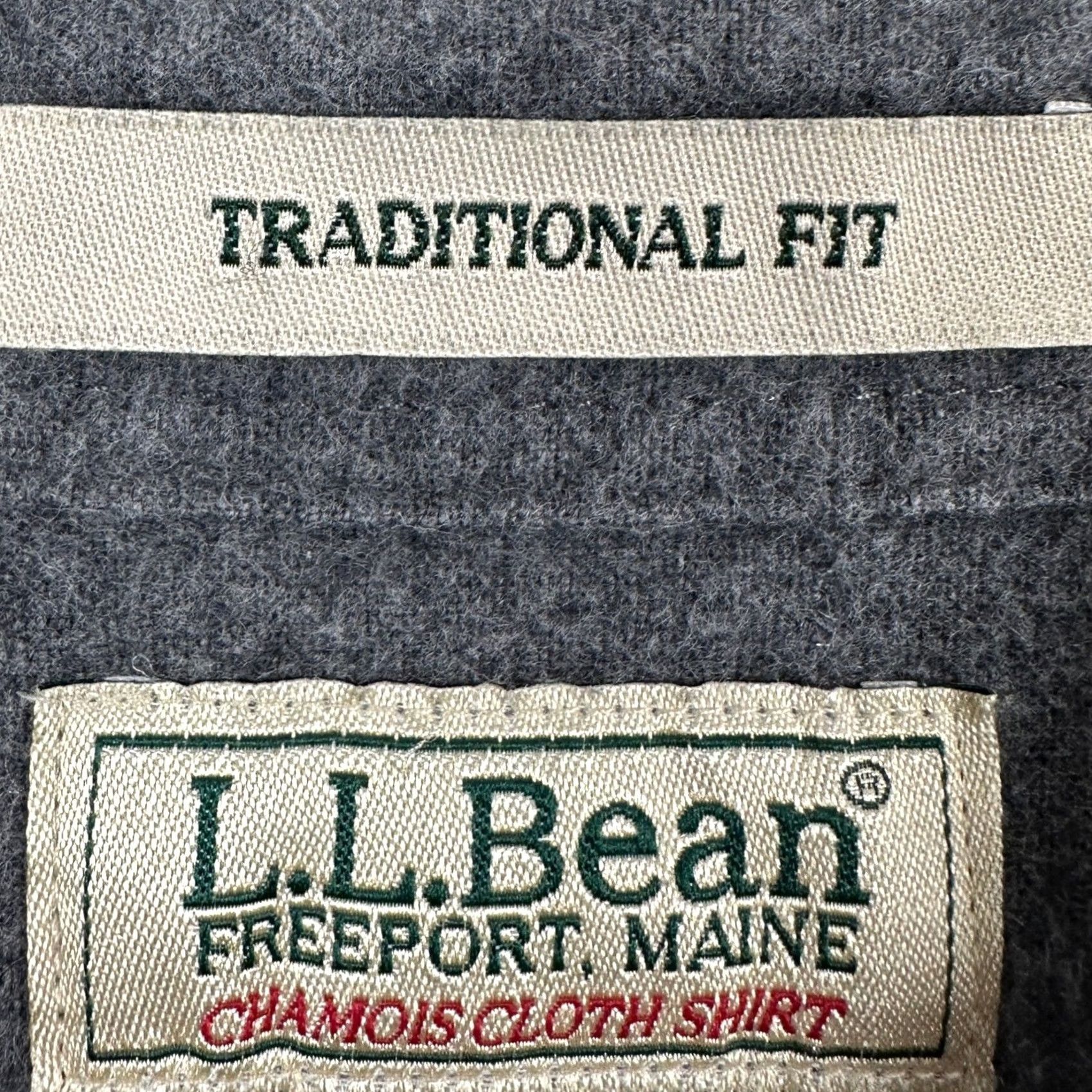 Vintage L.L. Bean Chamois Cloth Shirt Flannel Mens Large Tall Gray Button Up Flap Pocket Size US L / EU 52-54 / 3 - 4 Thumbnail