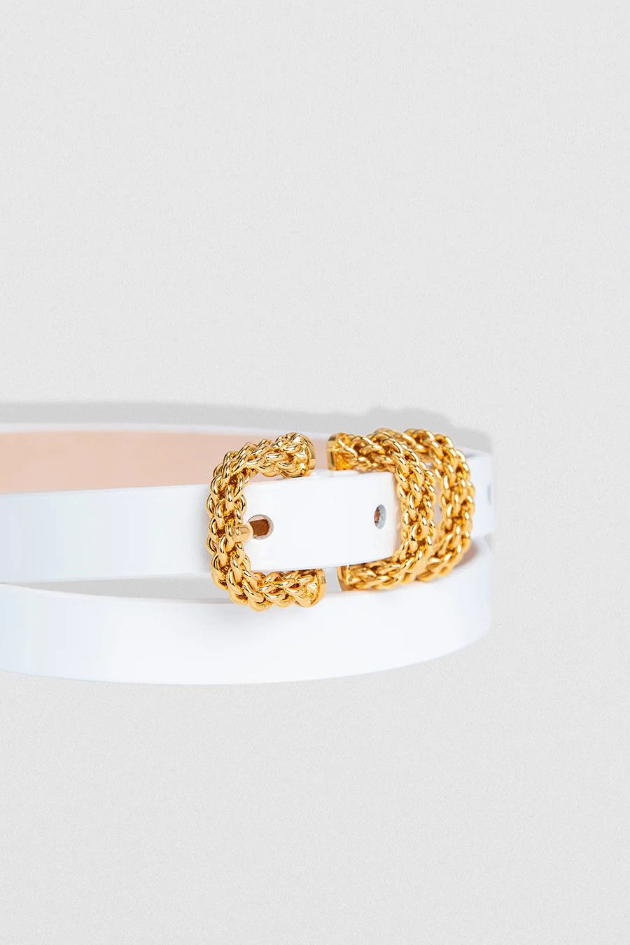 By Far o1mle1224 Size : S/ Patent Leather Belt in White Size ONE SIZE - 2 Thumbnail