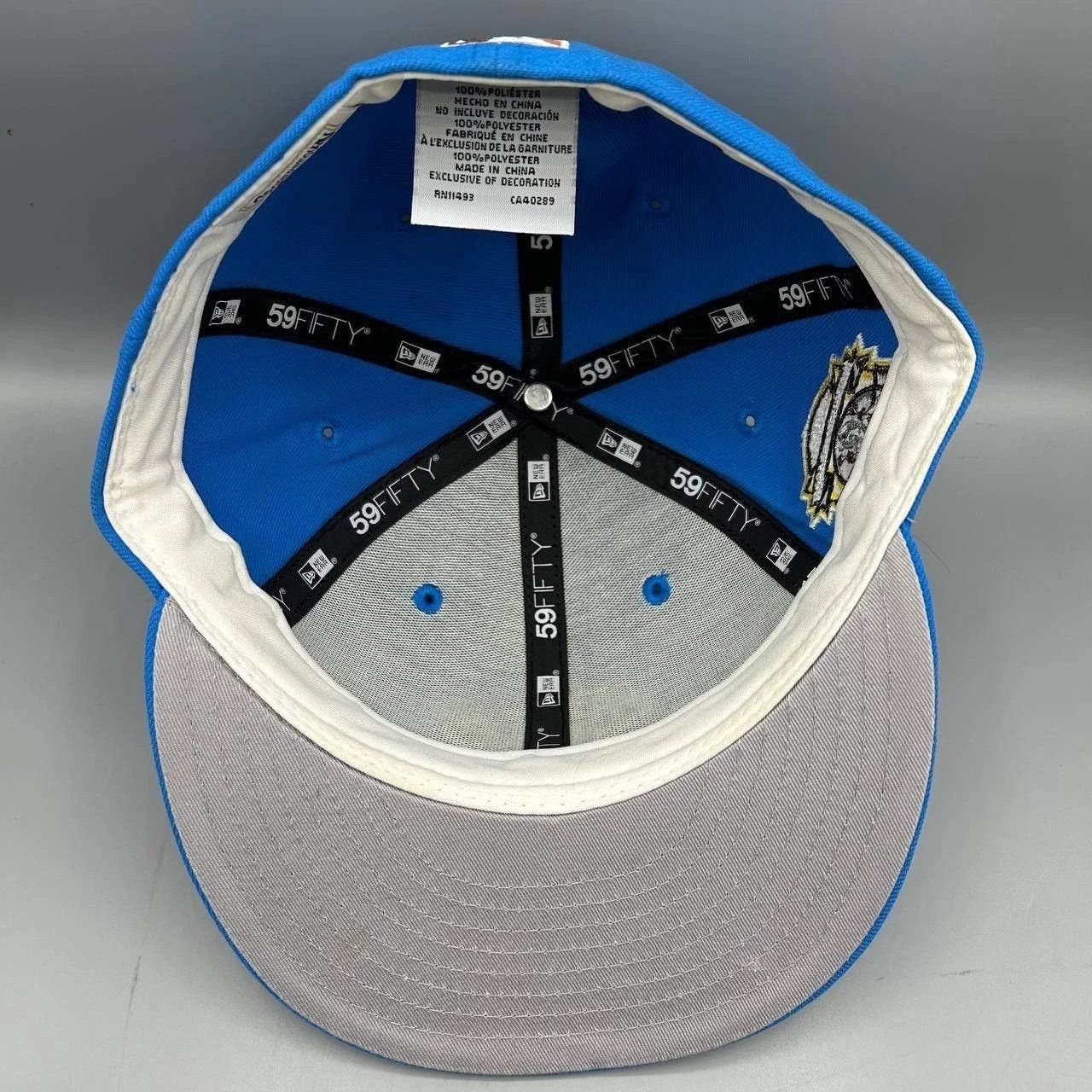 New Era Cincinnati Reds Hat Men 7 3/8 Blue Gray MLB Fitted Cap Size ONE SIZE - 2 Thumbnail