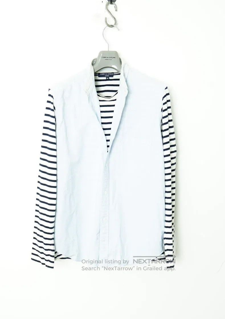 Comme des Garcons Comme des Garcons Fake Two-Piece Striped T-Shirt Shirt Size US M / EU 48-50 / 2 - 2 Thumbnail