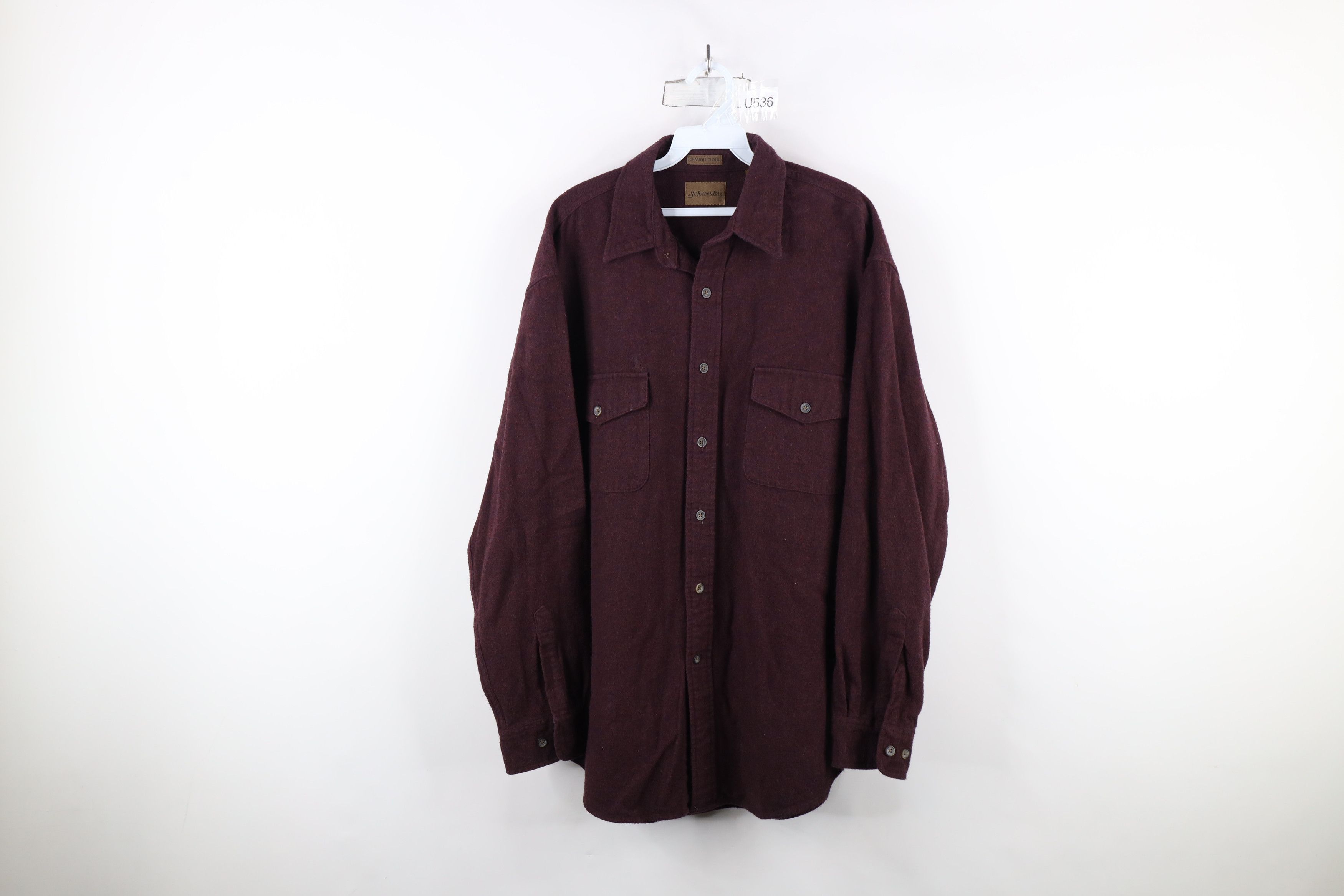 Vintage Vintage 90s Streetwear Cloth Collared Button Shirt Purple Size US L / EU 52-54 / 3 - 1 Thumbnail