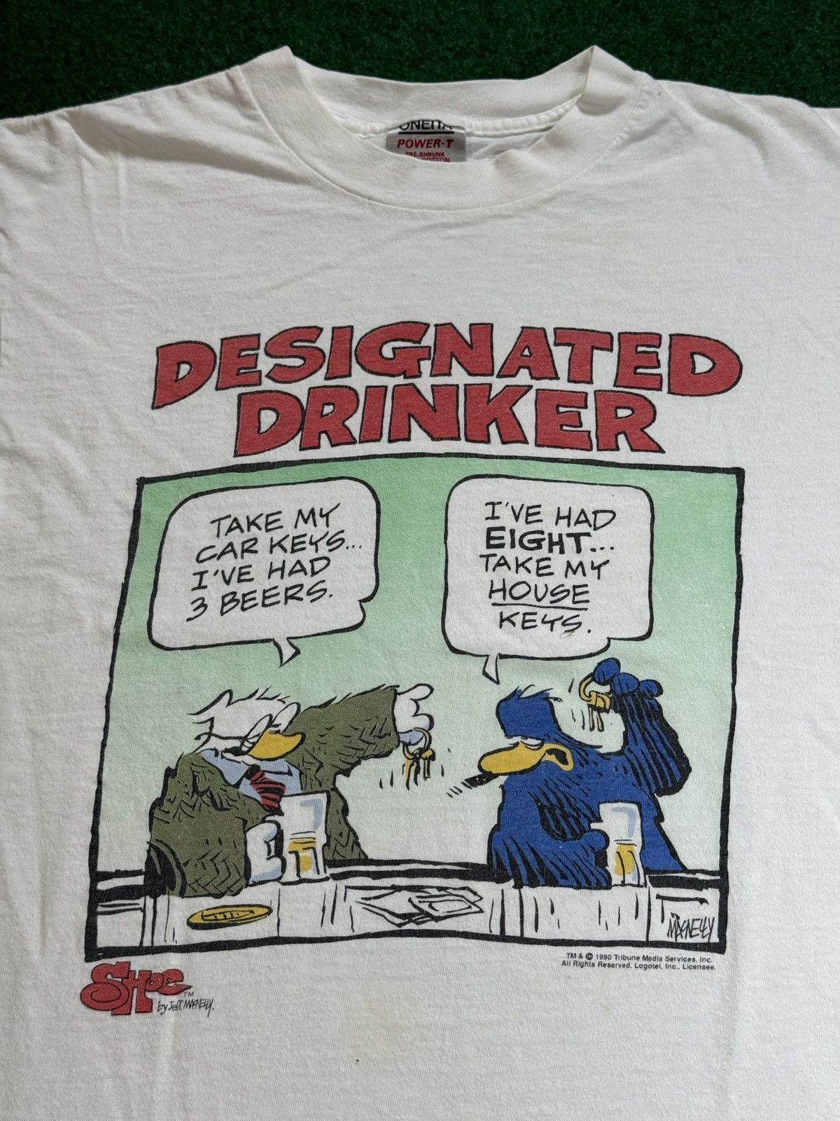 Vintage Shoe Comic Strip Designated Drinker Jeff Macnelly T Shirt Size US M / EU 48-50 / 2 - 2 Thumbnail