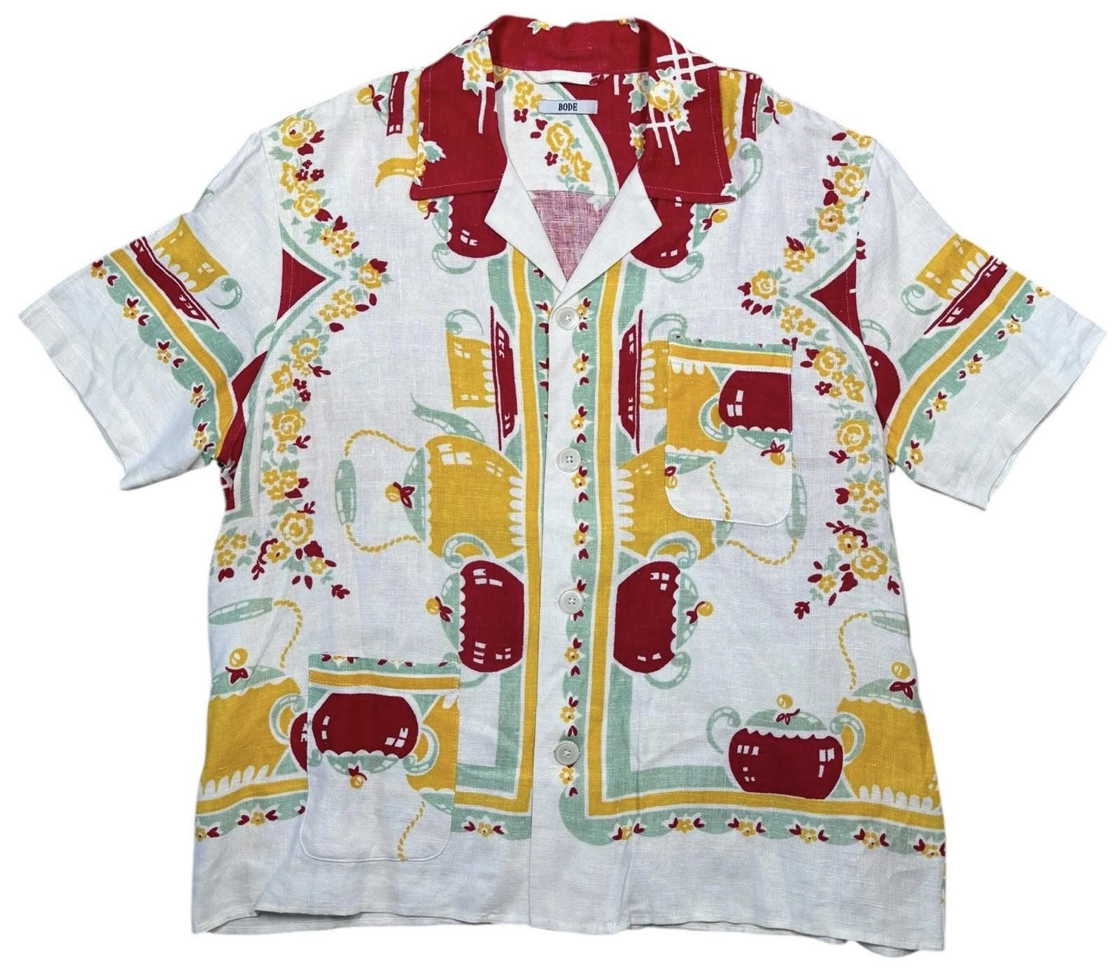 Bode Red Teapot Shirt (One-of-a-Kind)