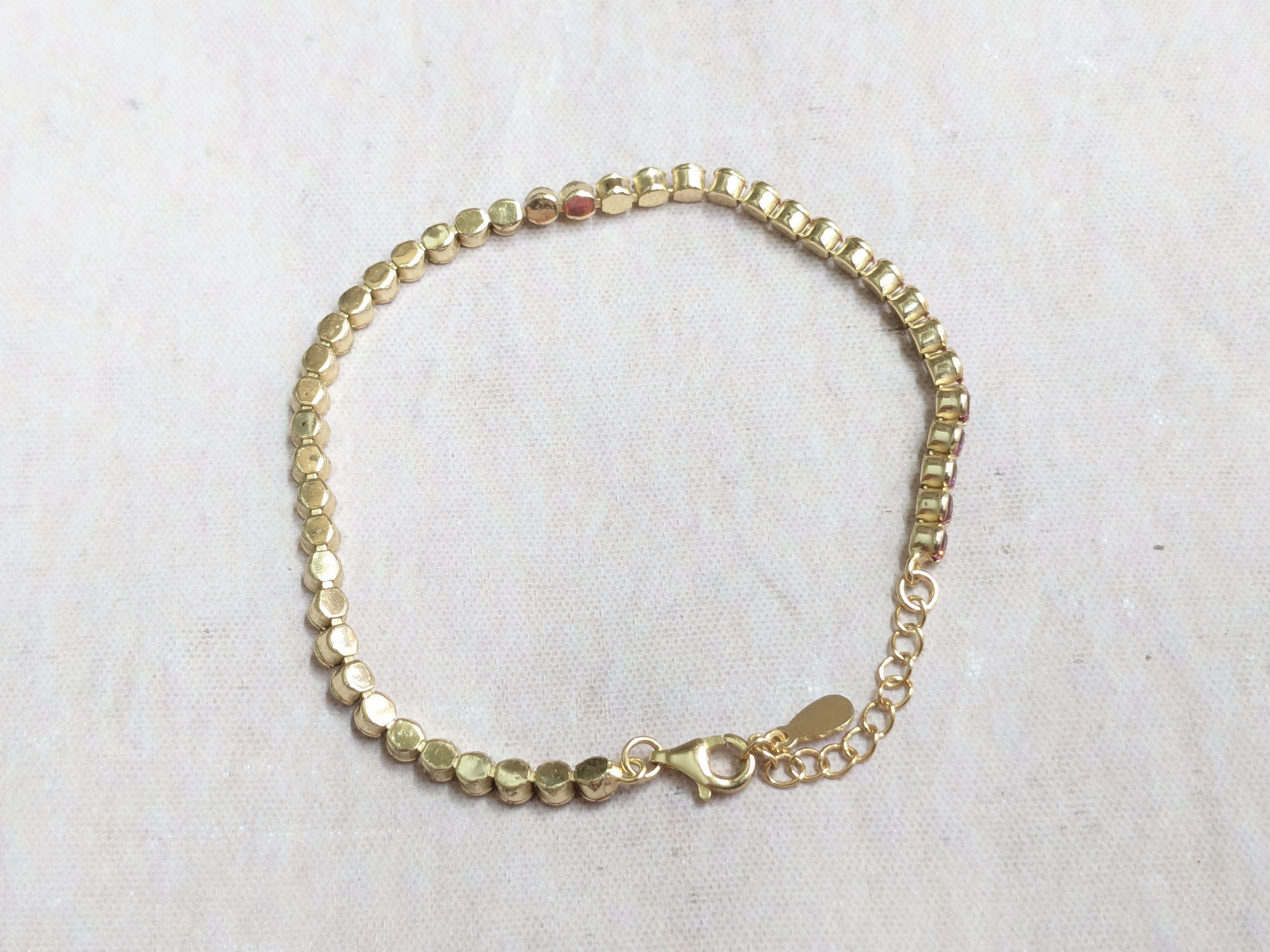 Sterling Silver Sterling Silver Tennis Bracelet Pink Round 8.25" Size ONE SIZE - 7 Thumbnail