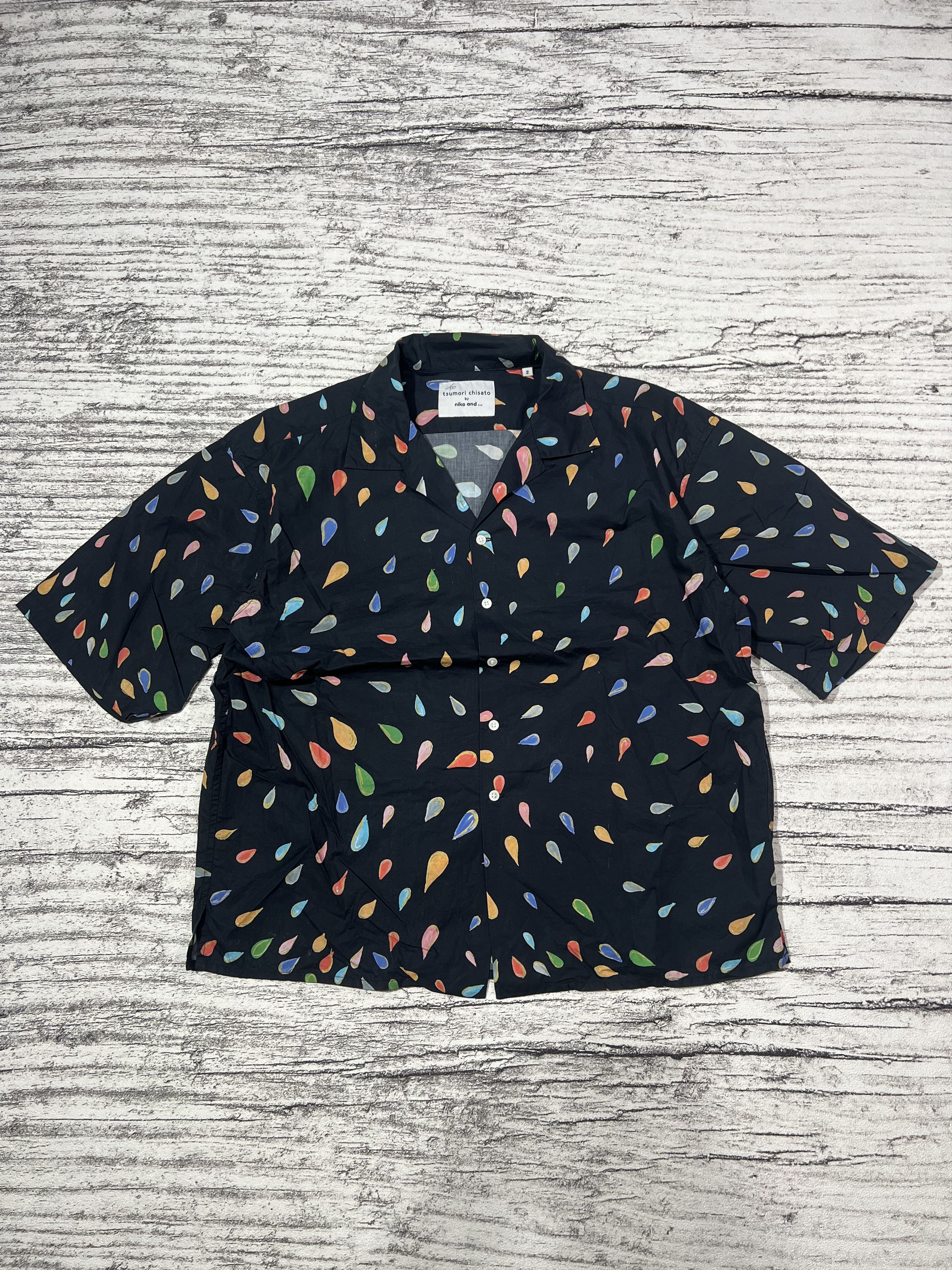 2000s Tsumori Chisato Polkadot Pattern Open Collar Shirt