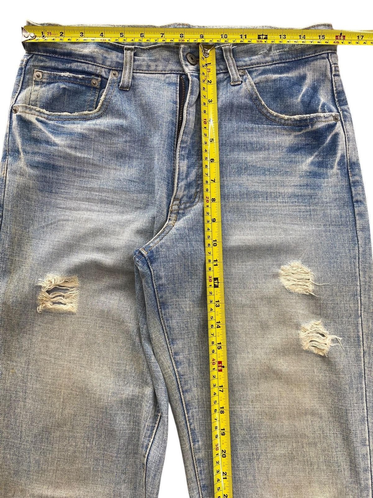 Japanese Brand Japanese Brand Faded Wash Ripped Style Straight Leg Jeans Size US 31 - 6 Thumbnail