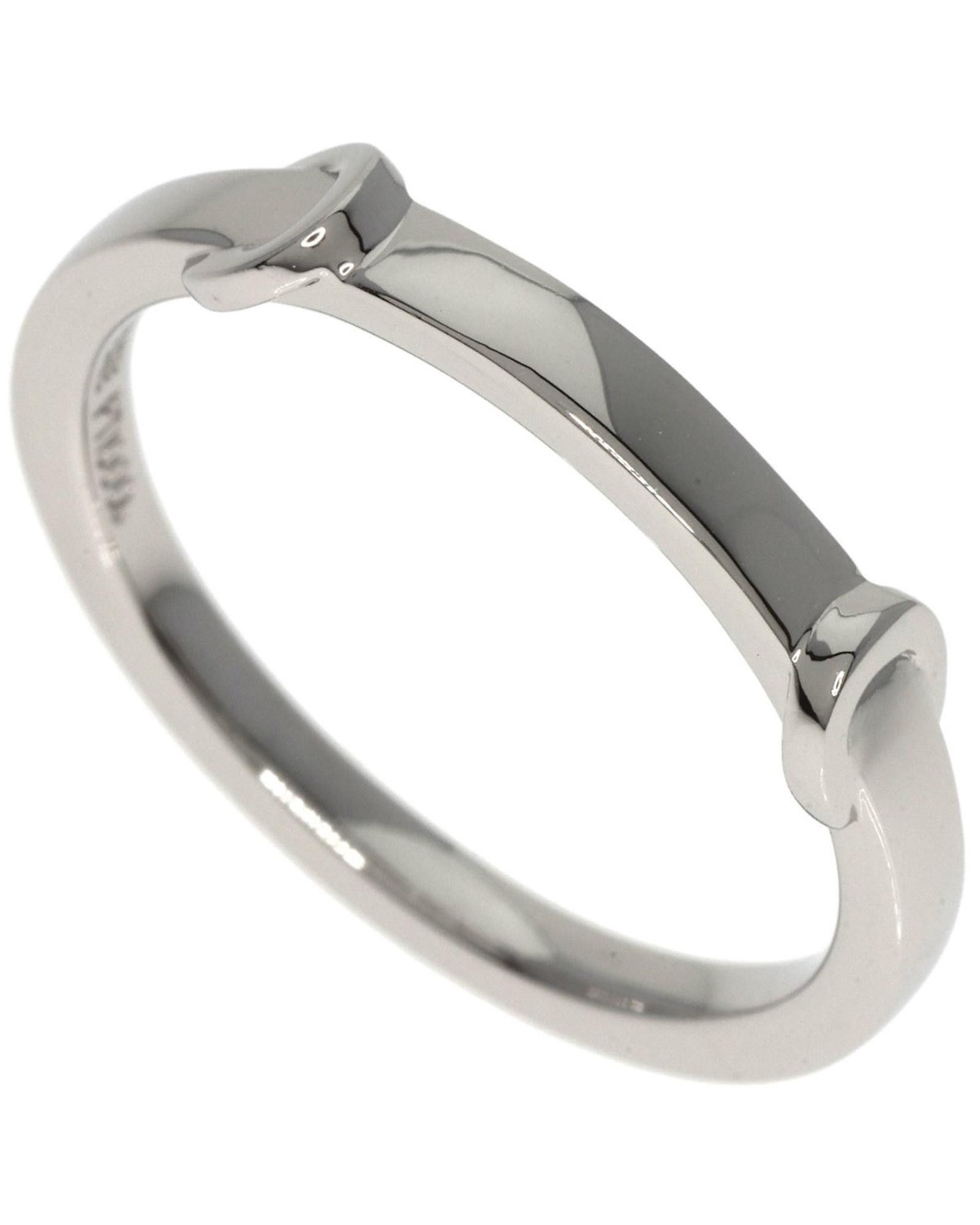 image of Celine Platinum Band-Style Ring in Silver, Women's