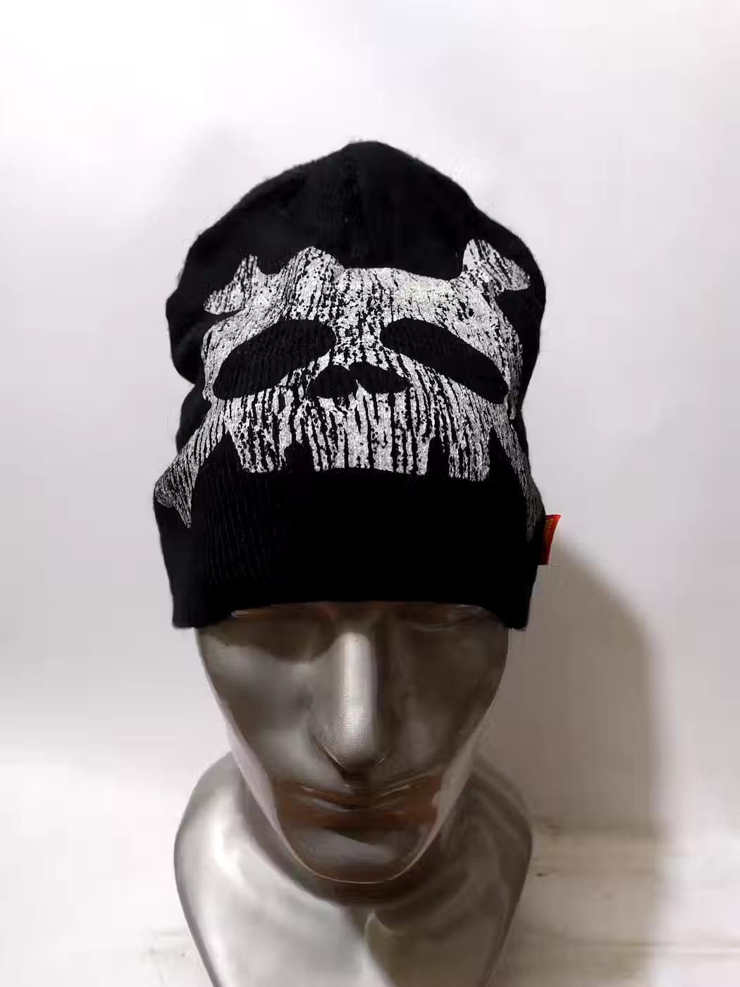image of Avant Garde Batsu Studio Japan Skull Skeleton Punk Bondage Beanie Hats in Black, Men's