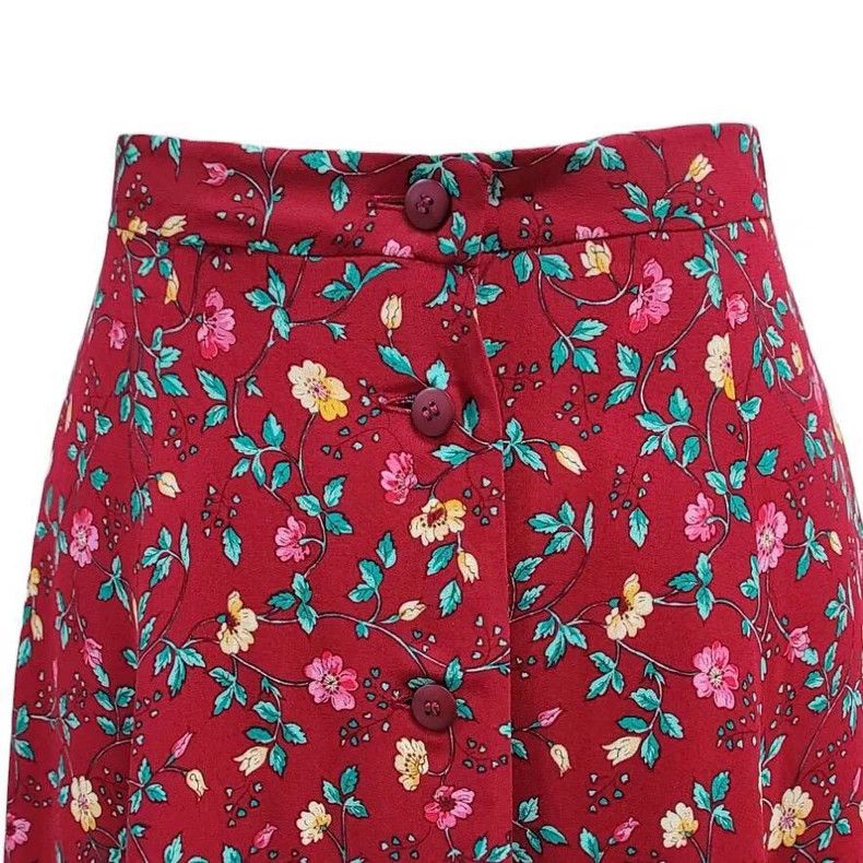 Kenzo Kenzo Takada1980s red flower long dress skirt Size 25" / US 0 / IT 36 - 7 Thumbnail