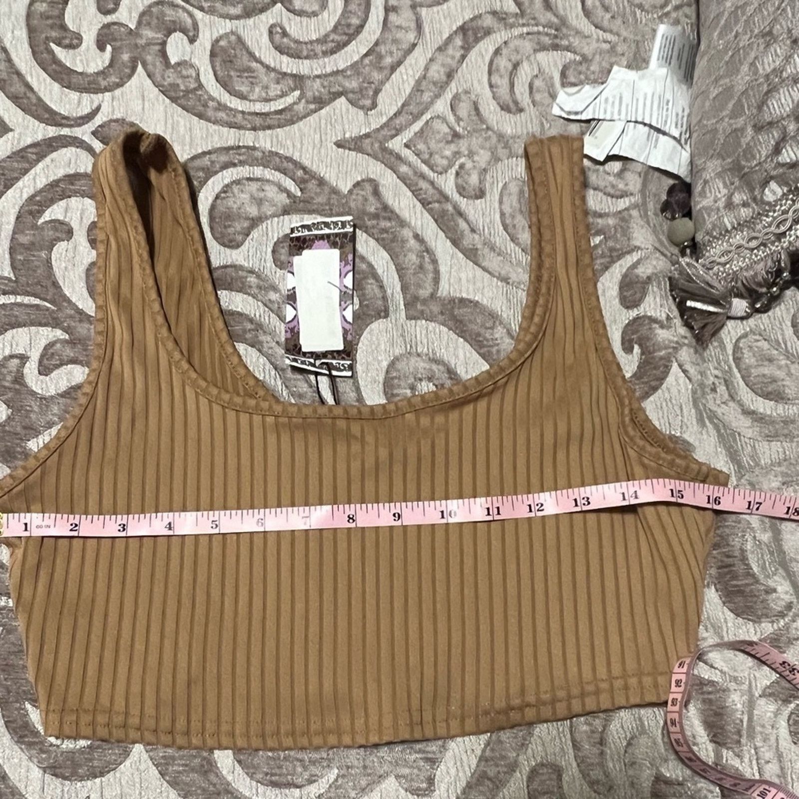 Boohoo Boohoo Tan Ribbed Knit Scooped Cropped Tank Top Size 12 NWT Size XL / US 12-14 / IT 48-50 - 13 Thumbnail