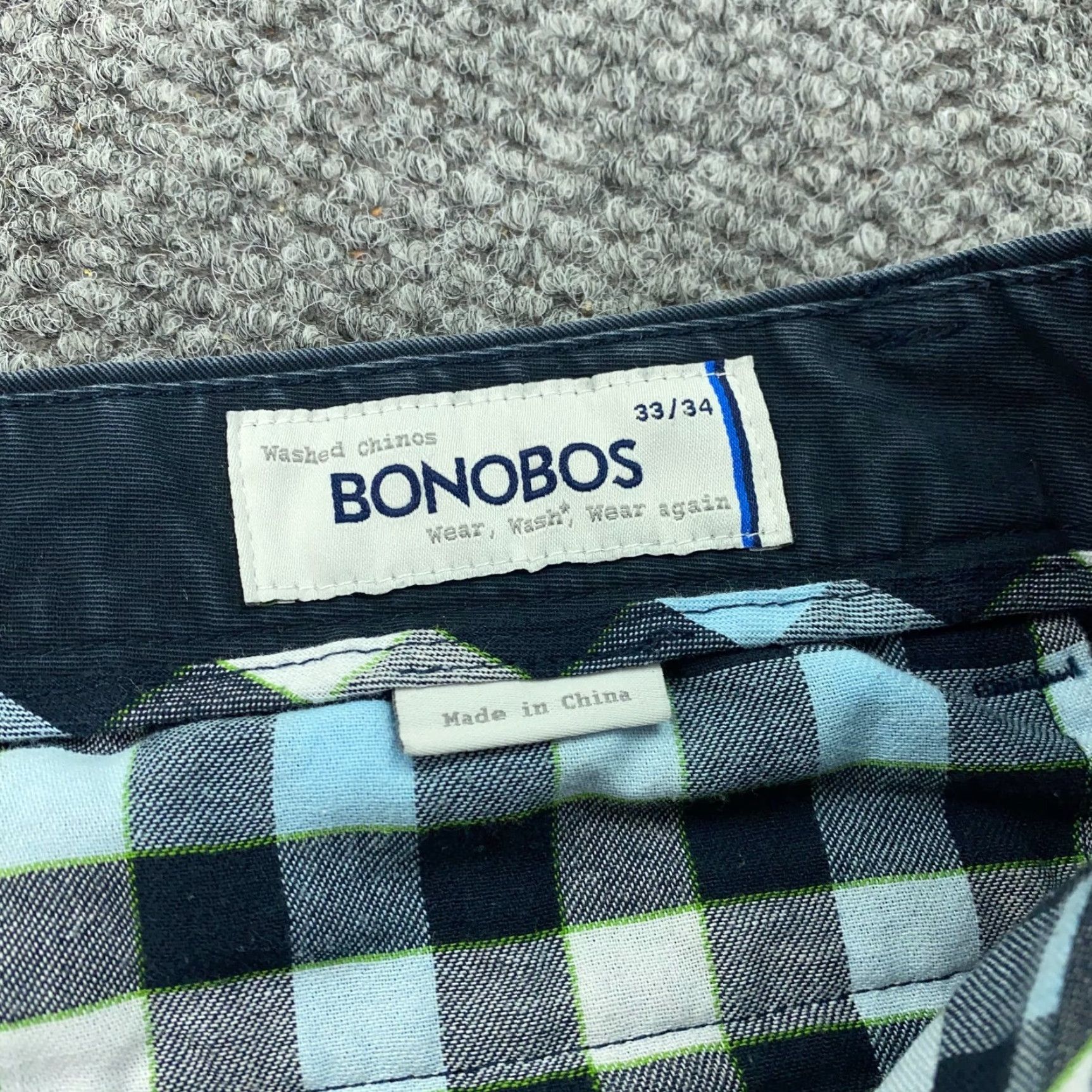 Bonobos Bonobos Washed Pants Mens 36x32 Blue Slim Straight Flat Front Size US 33 - 7 Thumbnail
