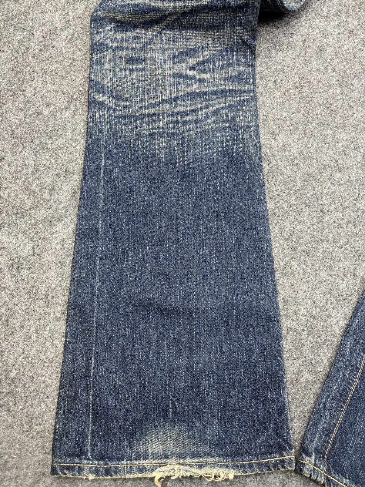 Edwin 💥Insane Flare💥Edwin Raw Fades Blue Trip Denim F842 Size US 34 / EU 50 - 11 Thumbnail