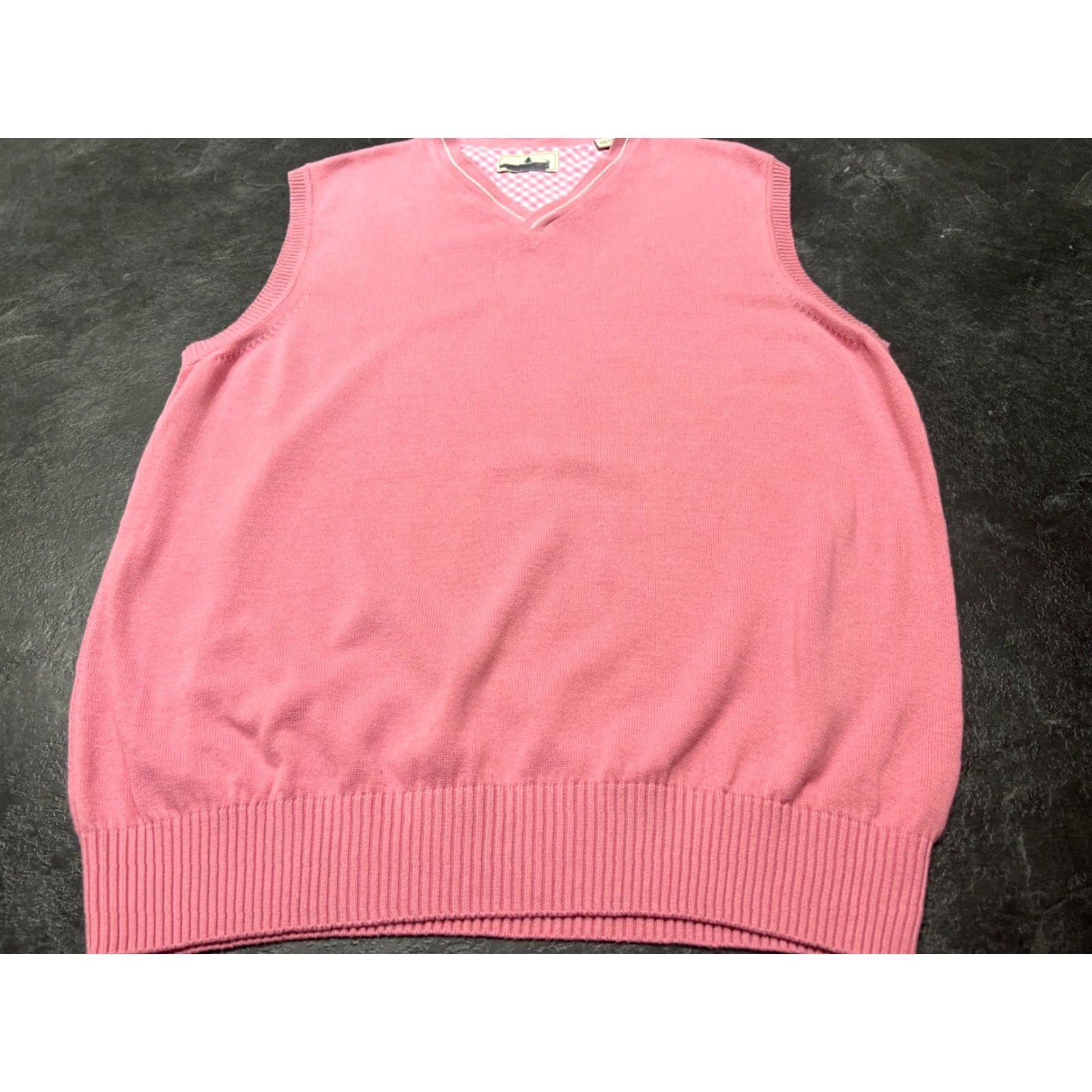 Pinko Southern Pines Men V-Neck Sweater Vest Golf Preppy Pink L Size US L / EU 52-54 / 3 - 2 Thumbnail