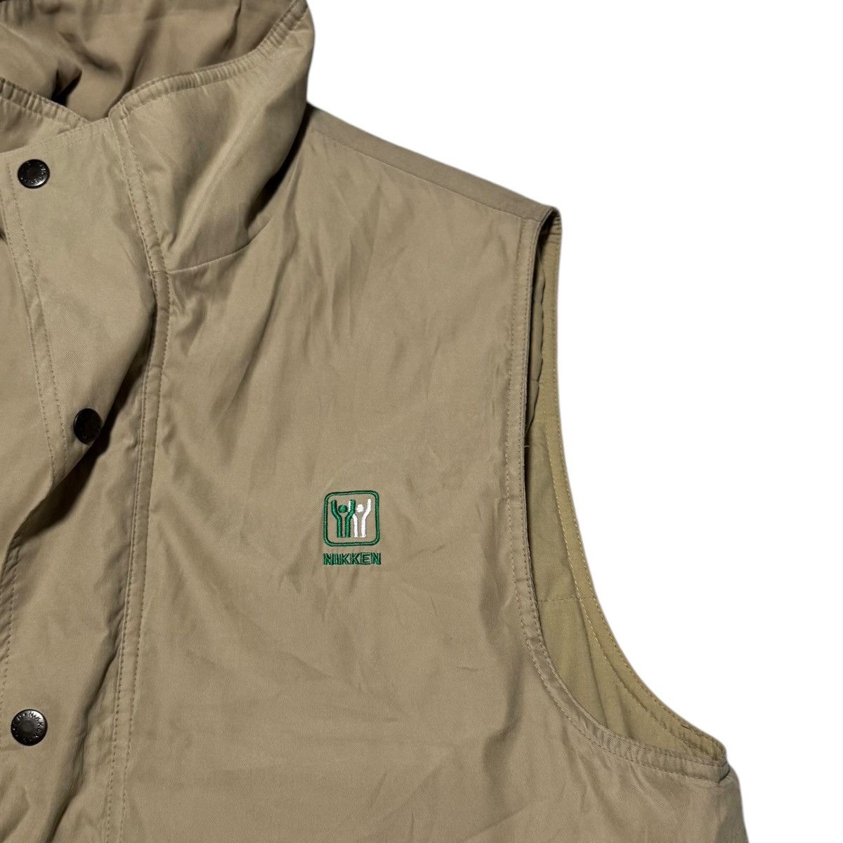 Vintage Vintage Nikken Logo Khaki Button Up Vest Men's Medium Size US M / EU 48-50 / 2 - 2 Thumbnail