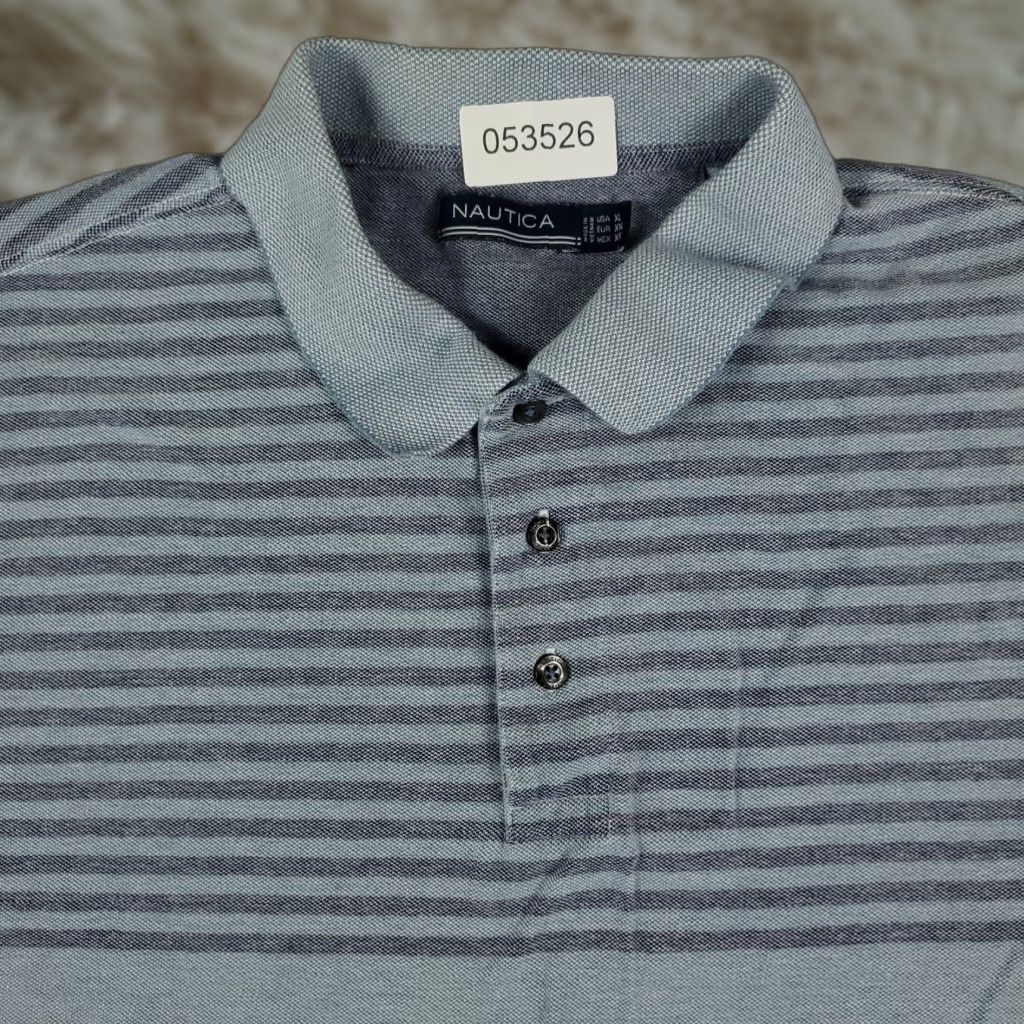 Nautica Nautica Polo Shirt Blue Striped Adult XL Short Sleeve Casual Mens Size US XL / EU 56 / 4 - 1 Thumbnail