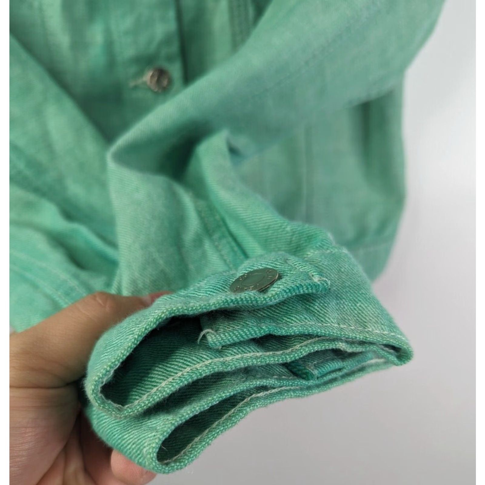 Polo Ralph Lauren VINTAGE Polo Ralph Lauren Jacket Denim Green Polo Jeans Saturday Size M Women Junior Adult? Size 32" / US 10 / IT 46 - 3 Thumbnail