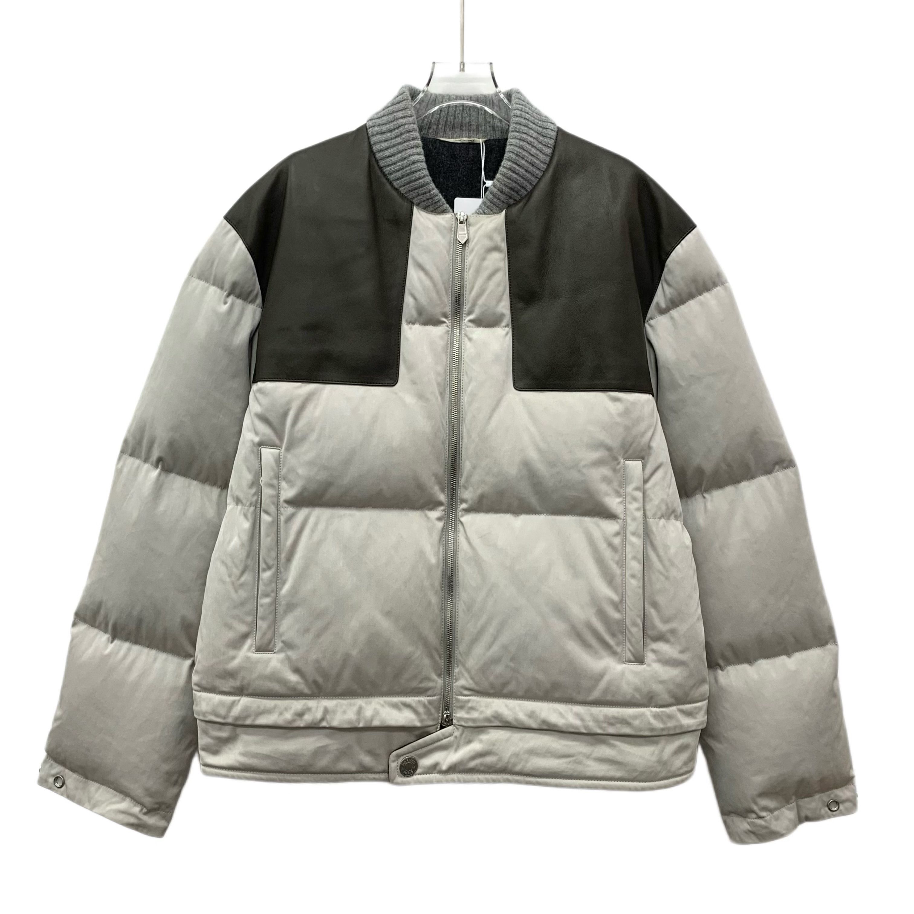 Hermes Hermes Colorblock Leather Down Jacket (Size 52) Size US L / EU 52-54 / 3 - 1 Thumbnail