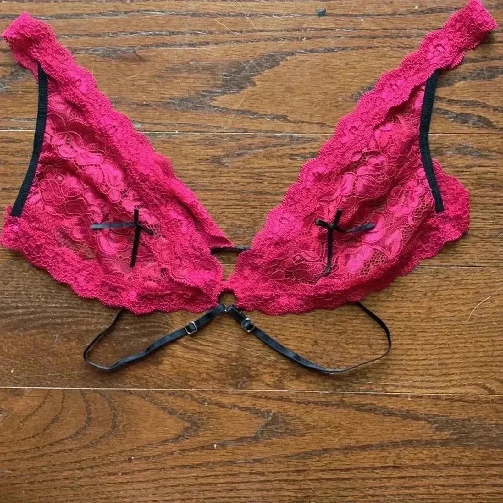 Designer Pink and black lingerie bra Size ONE SIZE - 4 Thumbnail