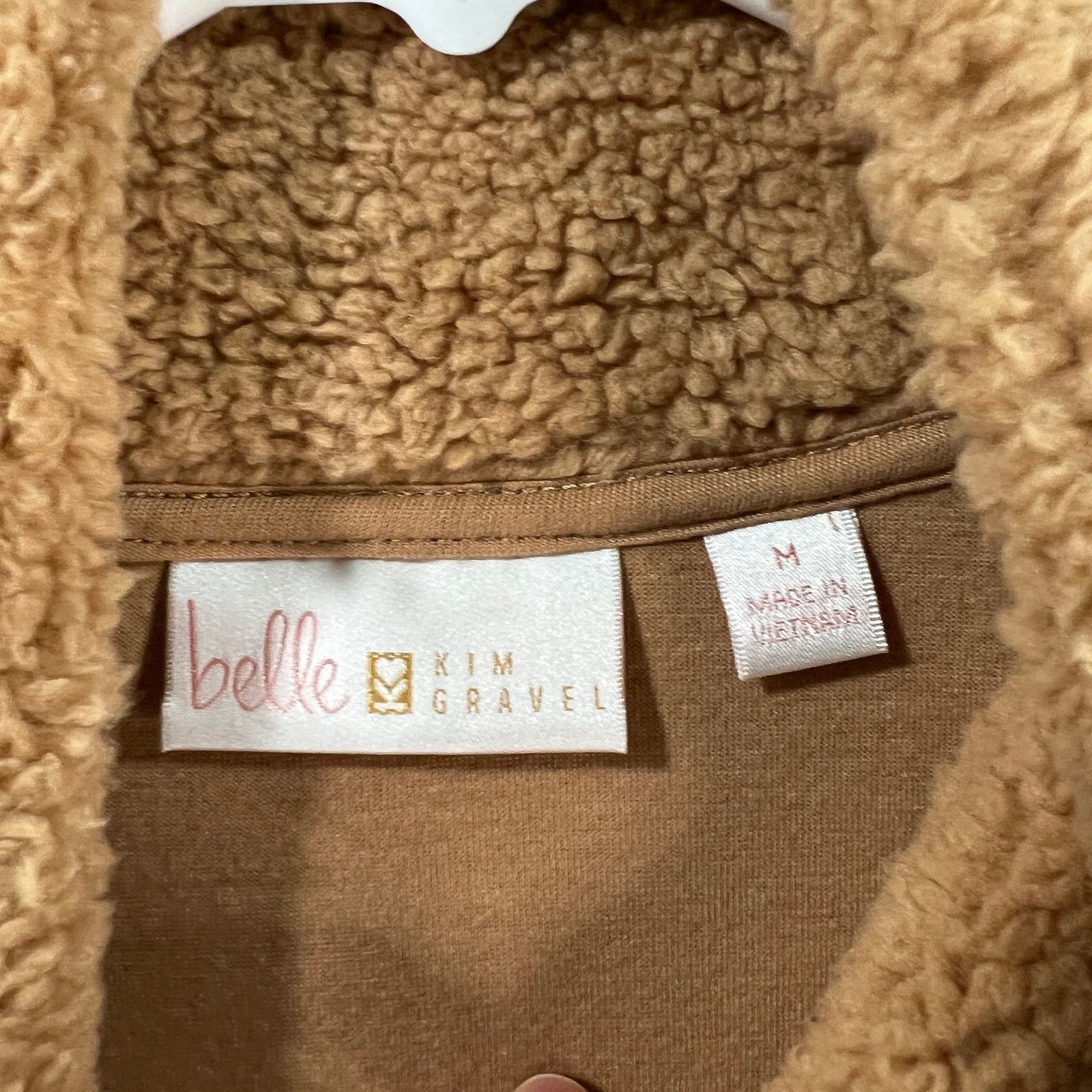 Other Belle by Kim Gravel Signature Zip Sherpa Vest Camel Size M / US 6-8 / IT 42-44 - 3 Thumbnail