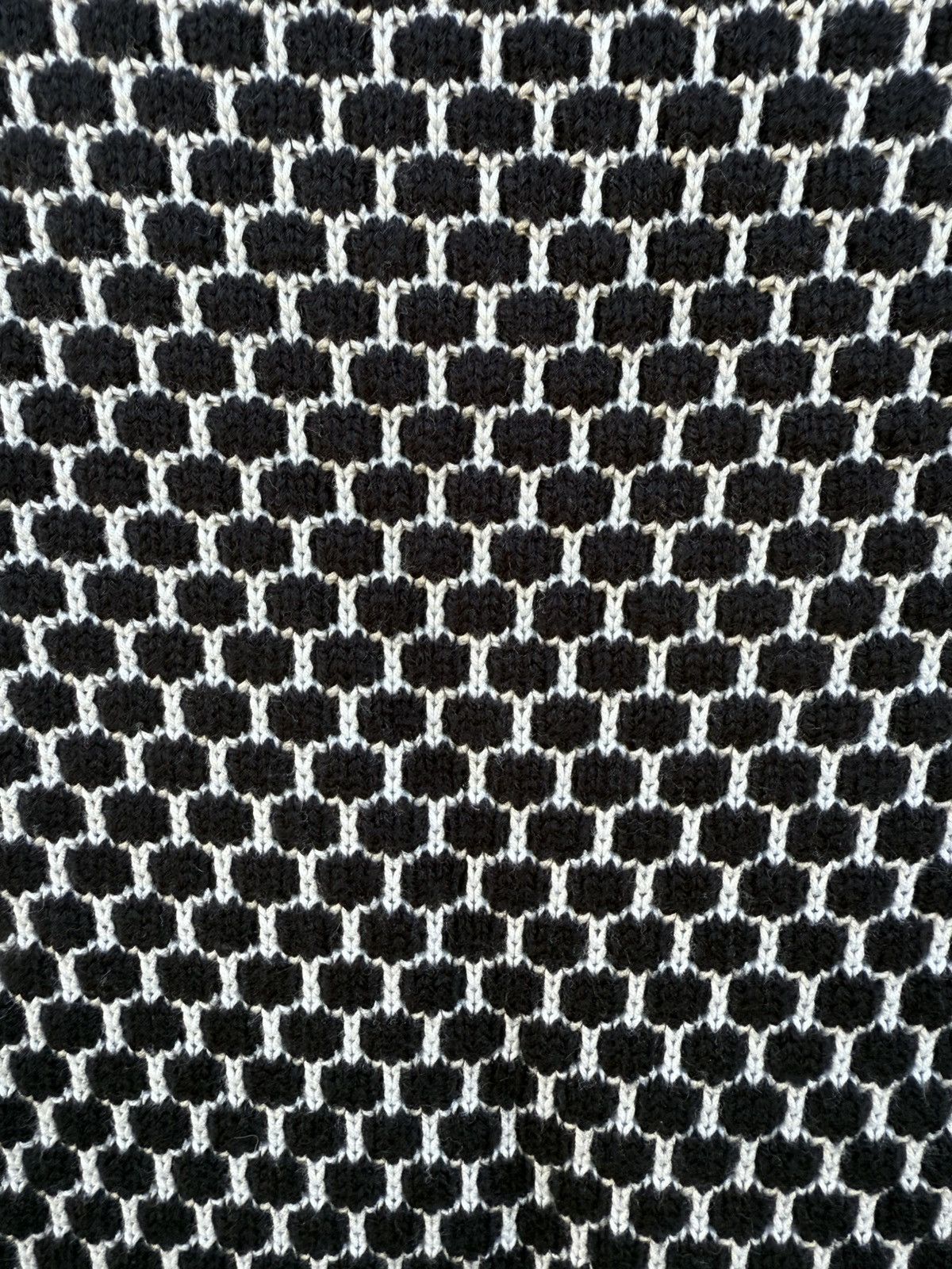 Calvin Klein Calvin Klein Black White Cowl Neck Sweater Hexagon Pattern Size S / US 4 / IT 40 - 6 Thumbnail
