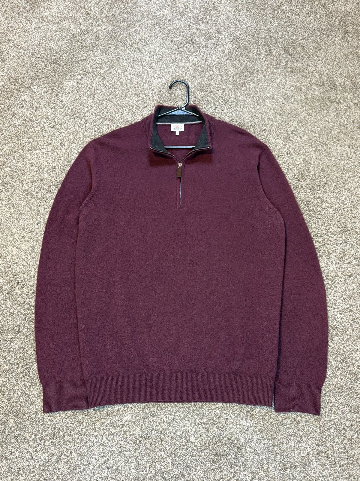 Faherty Faherty Jackson 1/4 Zip Pullover Sweater Mens XL Red Heather Size US XL / EU 56 / 4 - 2 Thumbnail