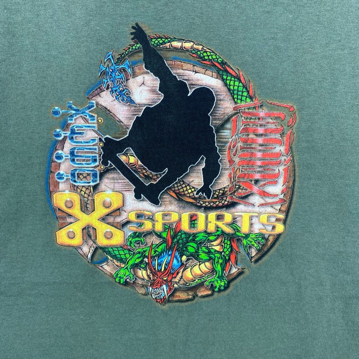 Vintage Vintage 90s BBS Big Ball Sports X-Sports Dragon Graphic Tee Size US L / EU 52-54 / 3 - 2 Thumbnail