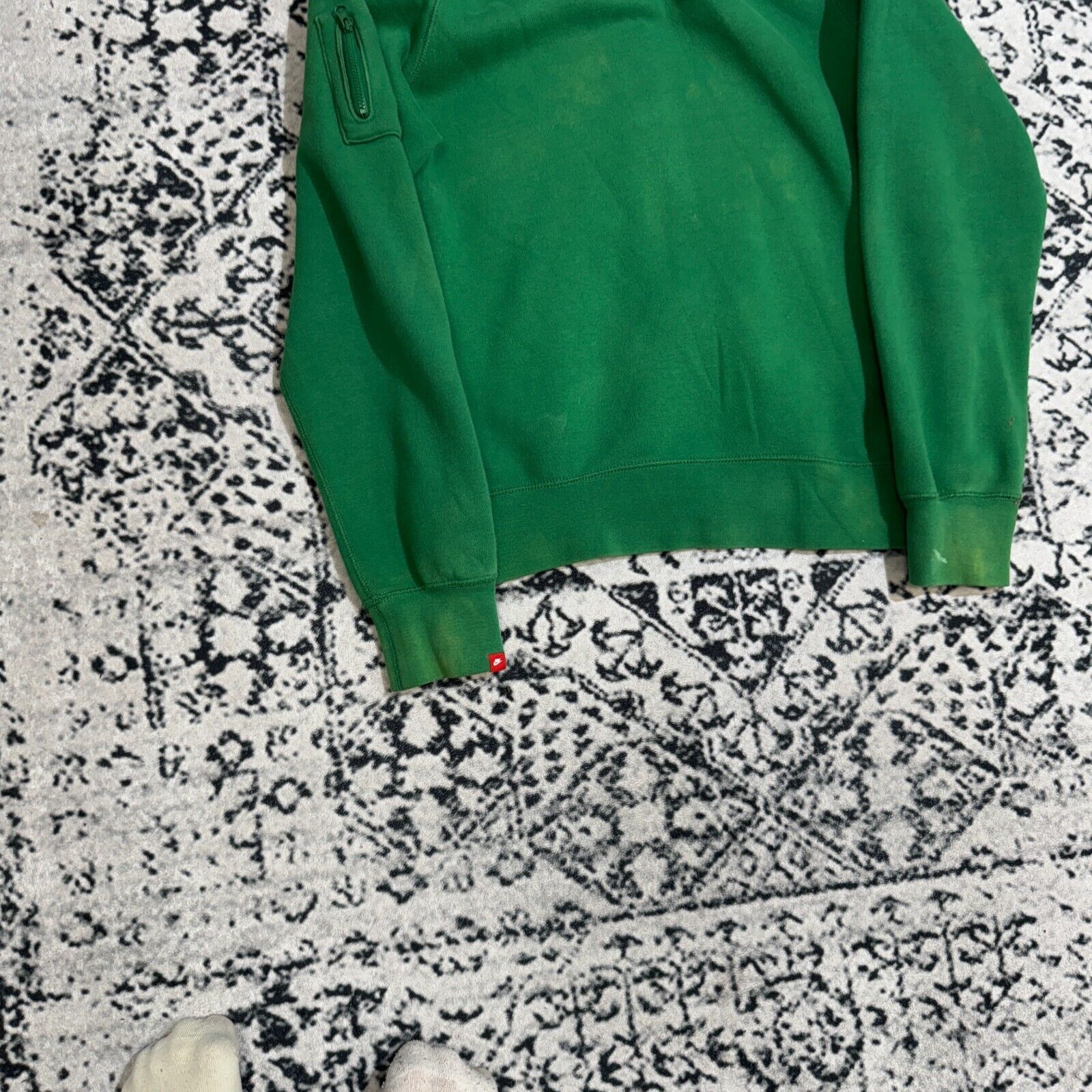 Nike × Vintage Vintage Nike Green Cotton Hoodie Zip Size S MA-1 Pocket Size US S / EU 44-46 / 1 - 13 Thumbnail