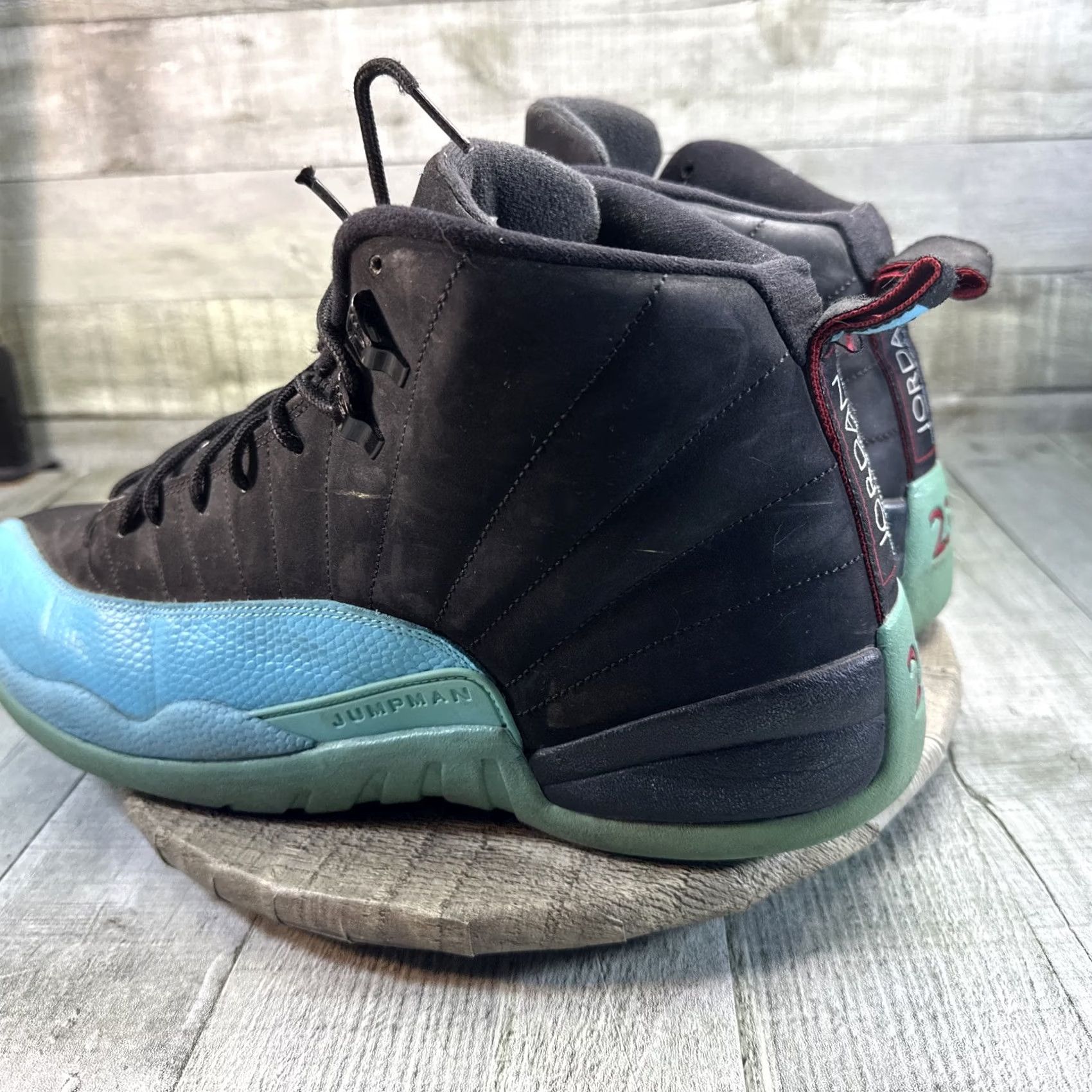 Jordan Brand Nike Air Jordan 12 Retro Gamma Blue 2013 Men Shoe 14 US High Top Colorblock Leather Rubber Size US 14 / EU 47 - 4 Thumbnail