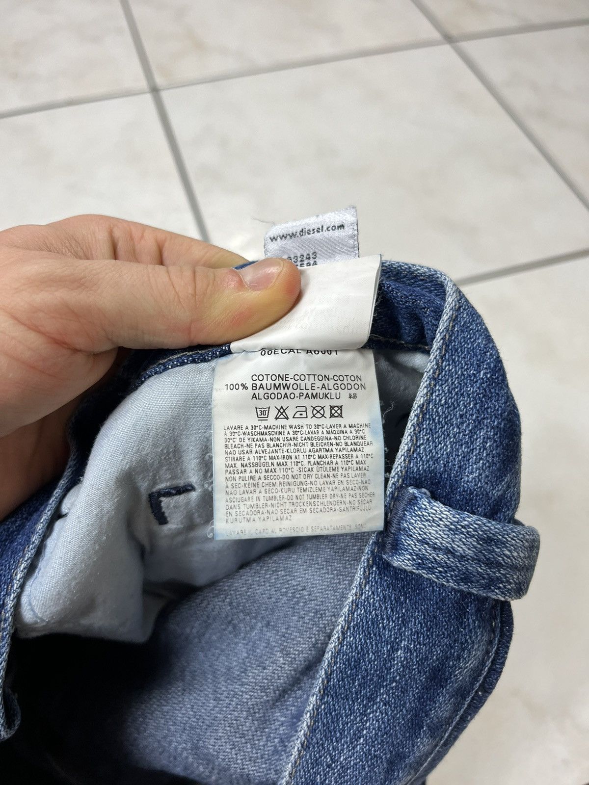 Diesel × Vintage Vintage Diesel Rivec y2k distressed jeans pants baggy washed Size US 33 - 19 Thumbnail