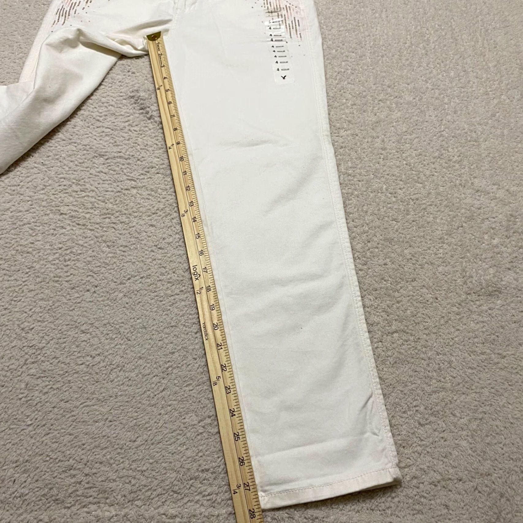 American Eagle Outfitters VINTAGE American Eagle Jeans Womens 4 White Skinny Stretch Cotton Denim Pants Casual Size 27" / US 4 / IT 40 - 3 Thumbnail