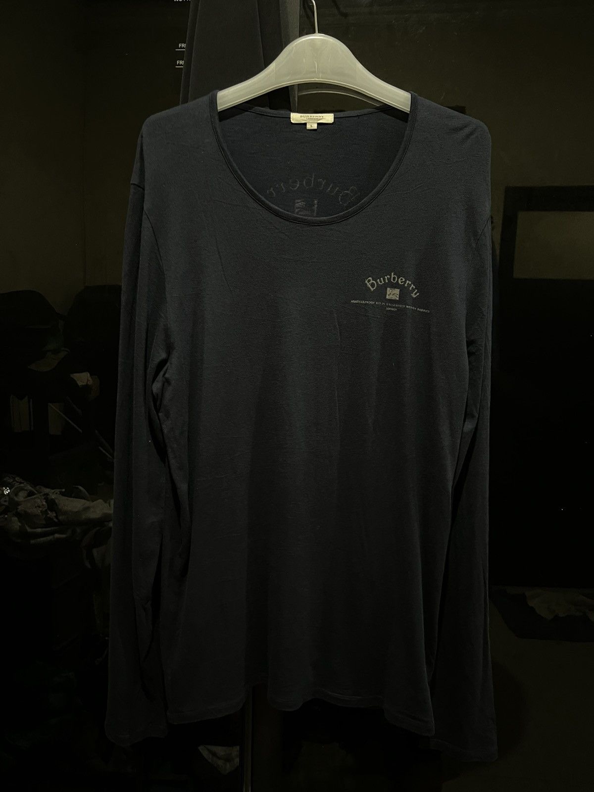 Burberry Burberry Black Thin Soft Cotton Long Sleeve T-Shirt Size US L / EU 52-54 / 3 - 2 Thumbnail