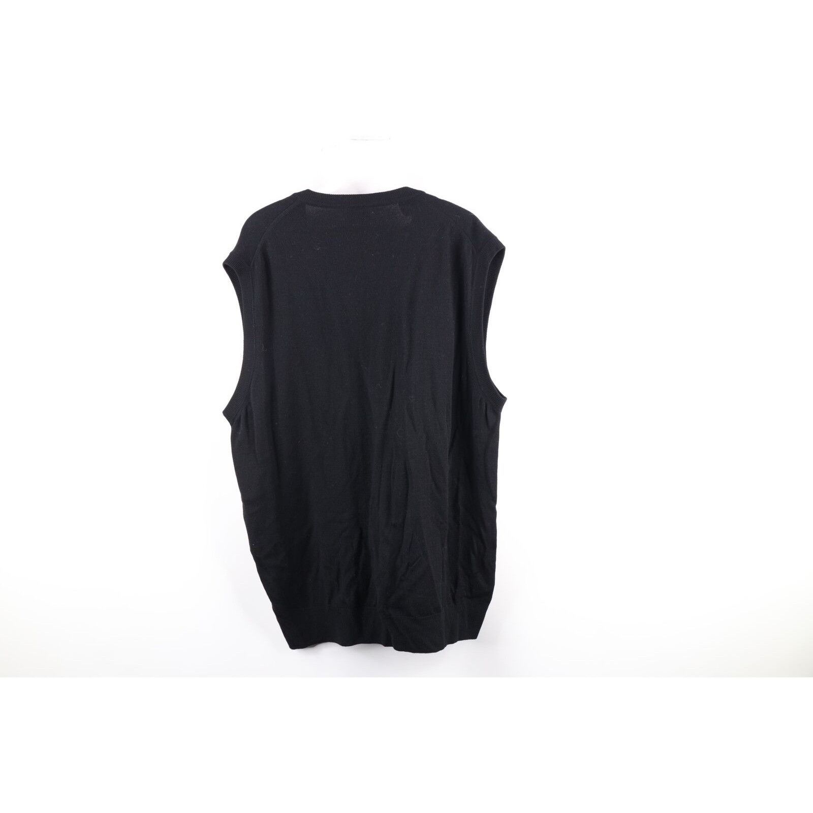 Vintage Vintage 90s Streetwear Blank Wool Knit V-Neck Sweater Vest Size US XL / EU 56 / 4 - 5 Thumbnail