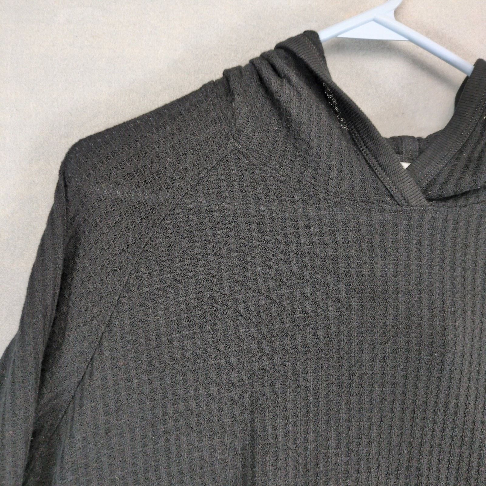 Calvin Klein Calvin Klein Jeans Women's M Black Waffle Knit Hoodie Top Size M / US 6-8 / IT 42-44 - 5 Thumbnail