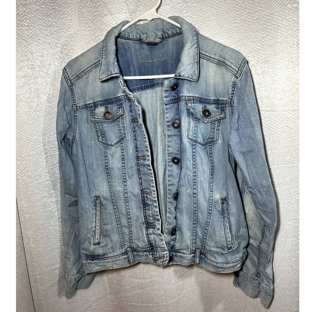 Eddie Bauer Eddie Bauer Long Sleeve Button Front Denim Jacket Blue Large Size L / US 10 / IT 46 - 1 Thumbnail
